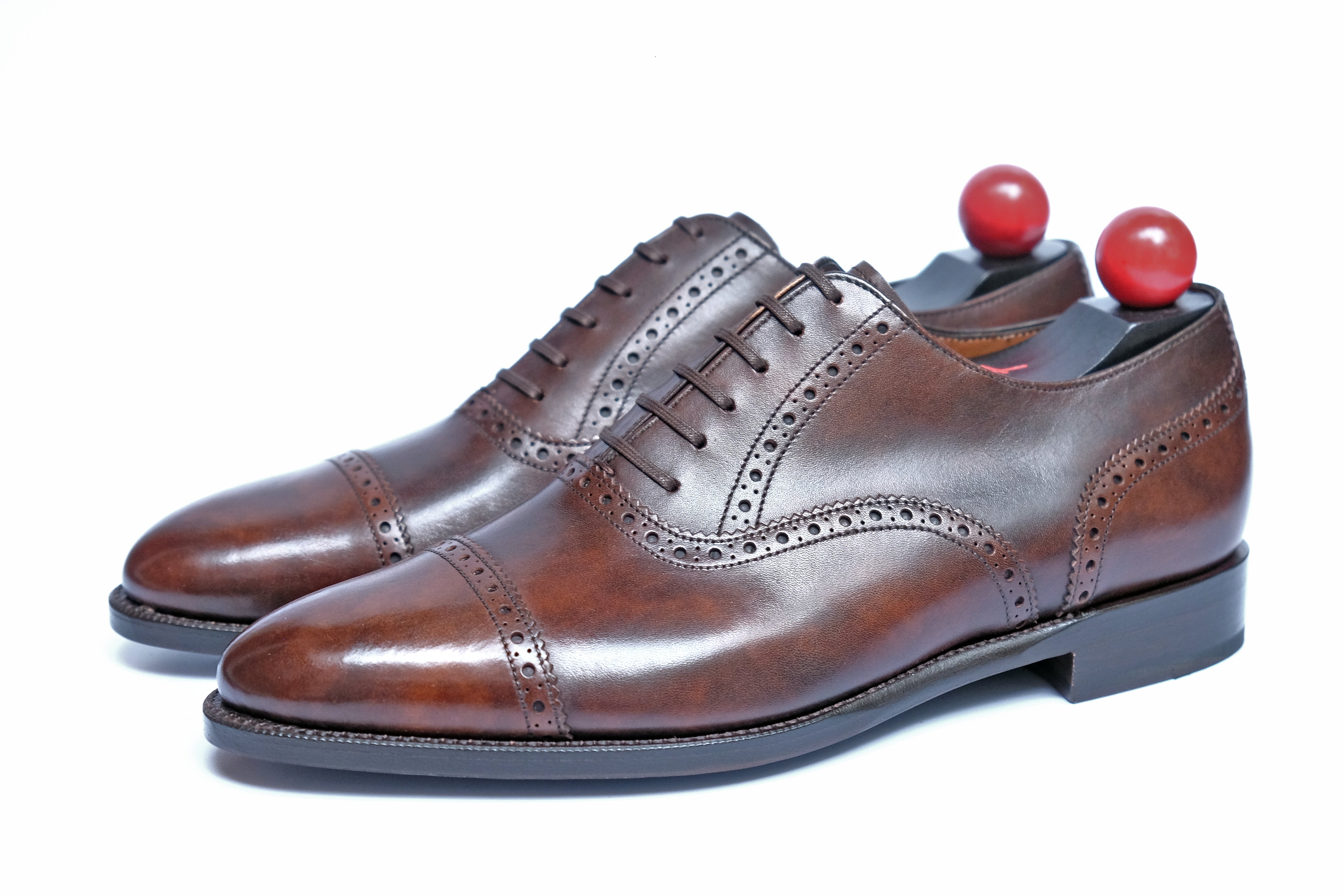 Redmond - MTO - Copper Museum Calf - TMG Last - Single Leather Sole-Made To Order Captoe Cap Toe Brogue Oxfords-J.FitzPatrick Footwear