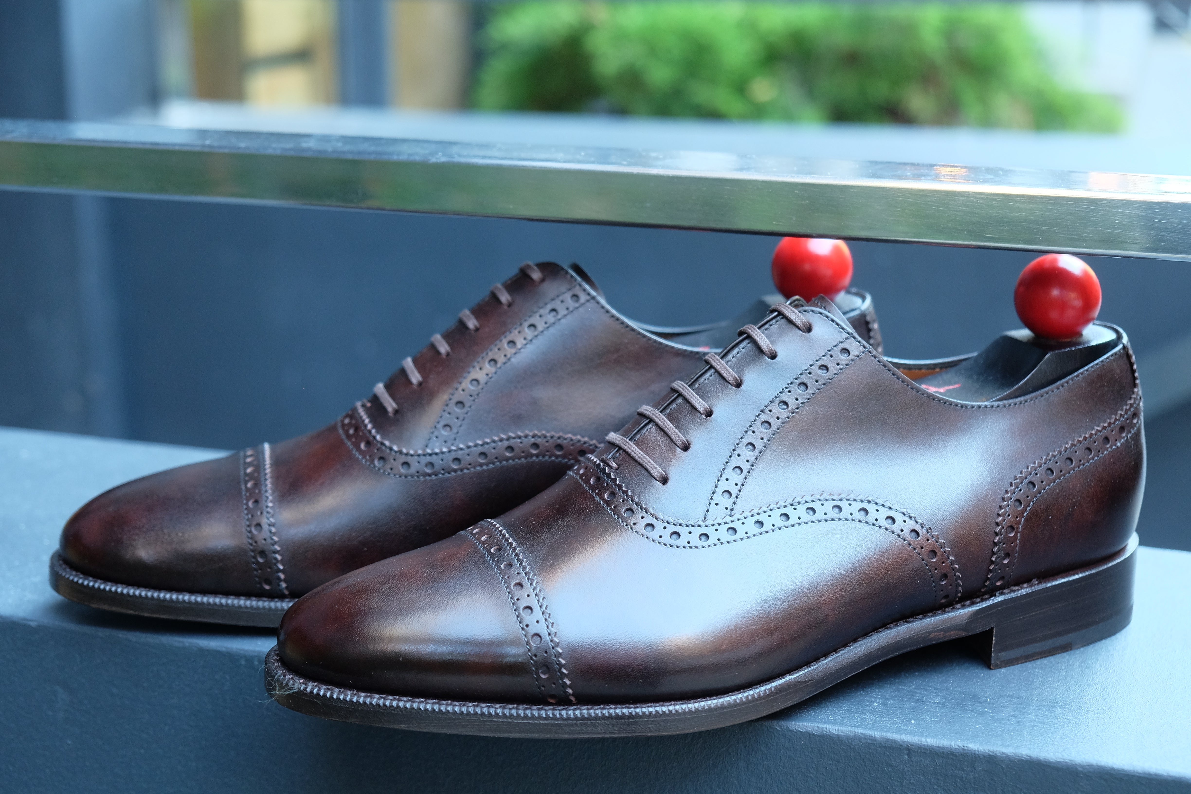 Redmond - MTO - Dark Brown Museum Calf - TMG Last - Single Leather Sole-Made To Order Captoe Cap Toe Brogue Oxfords-J.FitzPatrick Footwear