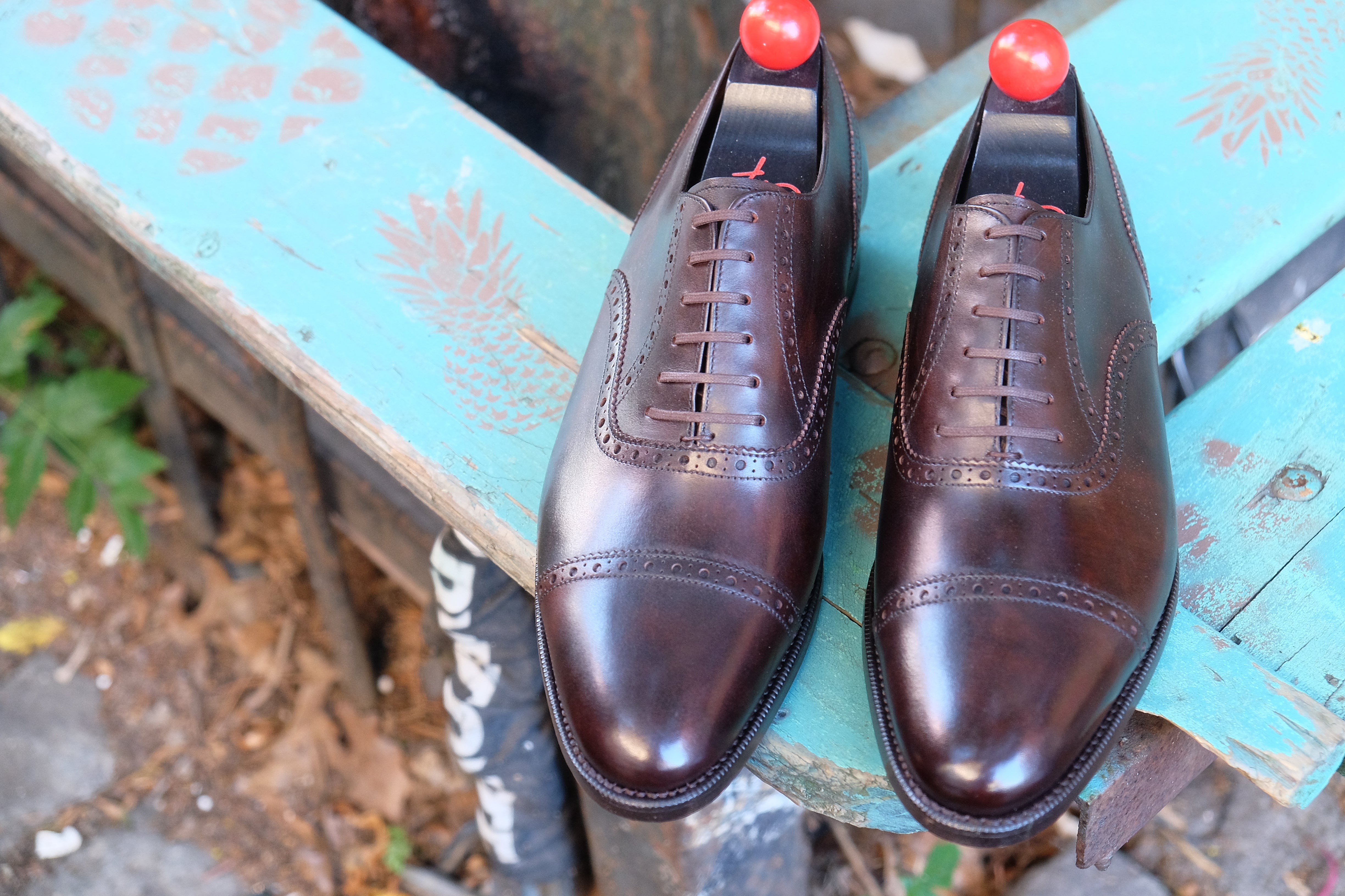 Redmond - MTO - Dark Brown Museum Calf - TMG Last - Single Leather Sole-Made To Order Captoe Cap Toe Brogue Oxfords-J.FitzPatrick Footwear