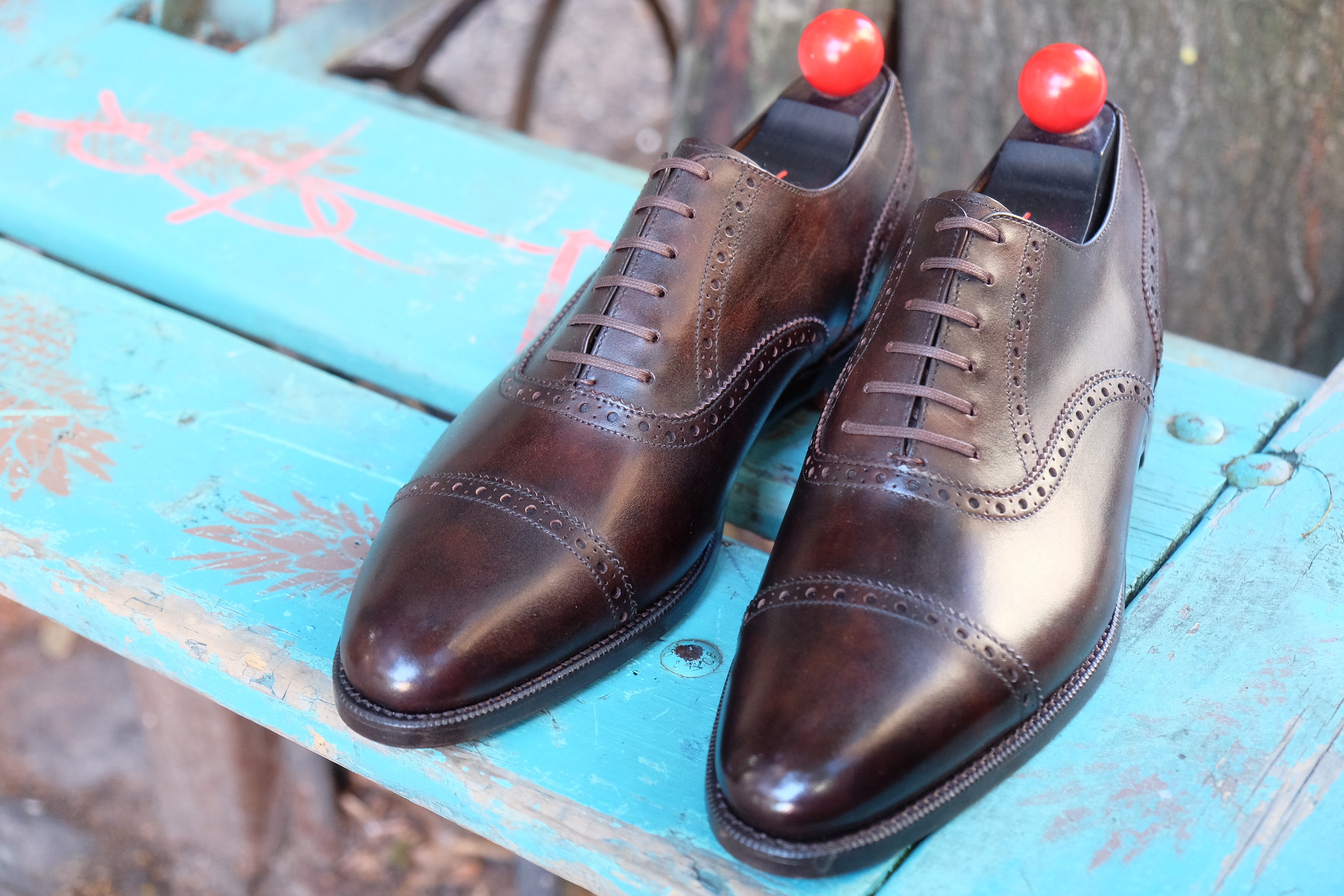 Redmond - MTO - Dark Brown Museum Calf - TMG Last - Single Leather Sole-Made To Order Captoe Cap Toe Brogue Oxfords-J.FitzPatrick Footwear