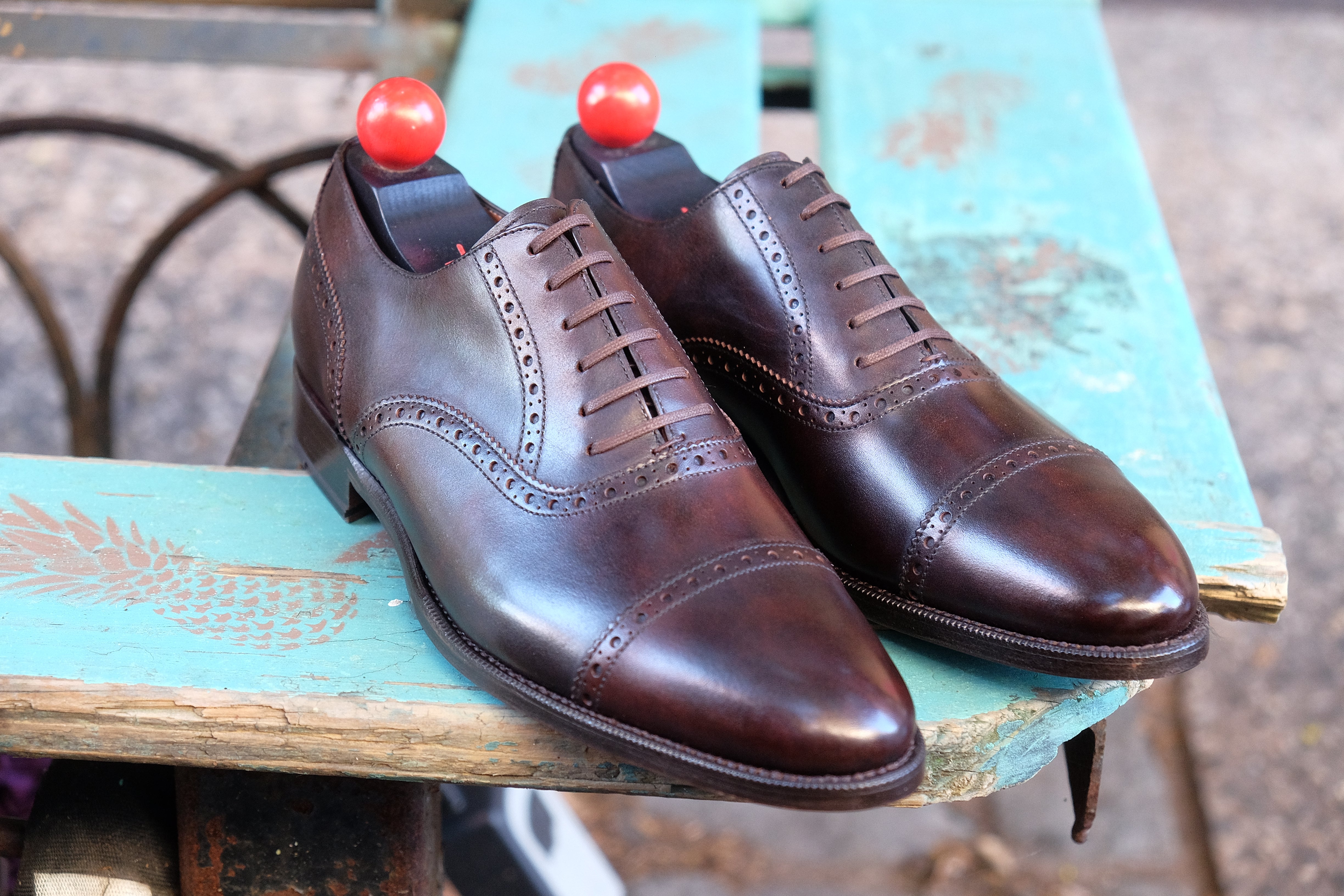Redmond - MTO - Dark Brown Museum Calf - TMG Last - Single Leather Sole-Made To Order Captoe Cap Toe Brogue Oxfords-J.FitzPatrick Footwear