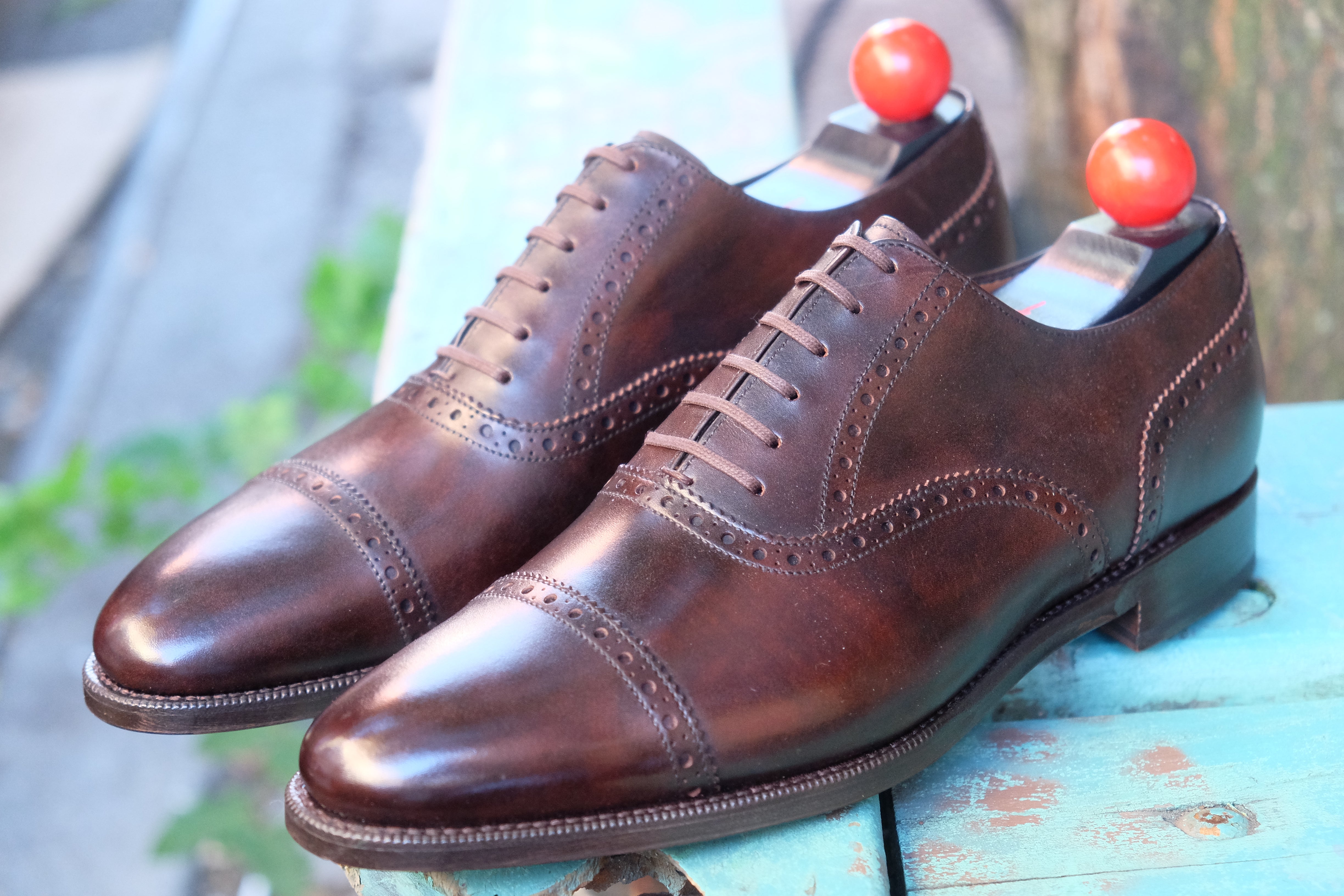 Redmond - MTO - Dark Brown Museum Calf - TMG Last - Single Leather Sole-Made To Order Captoe Cap Toe Brogue Oxfords-J.FitzPatrick Footwear