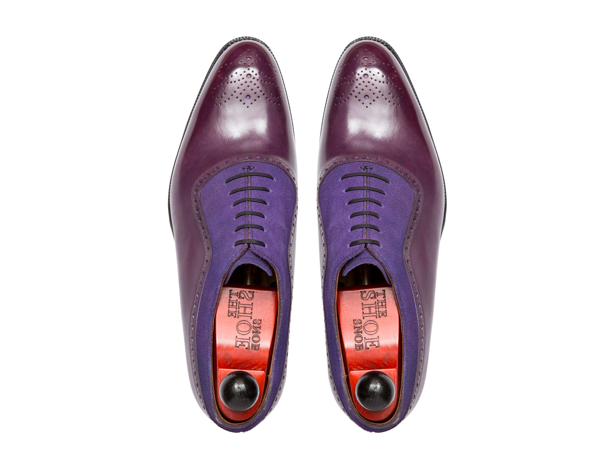 Roosevelt - MTO - Purple Calf / Purple Suede - NGT Last - Single Leather Sole-Made To Order Medallion Adelaide Brogue Oxfords-J.FitzPatrick Footwear