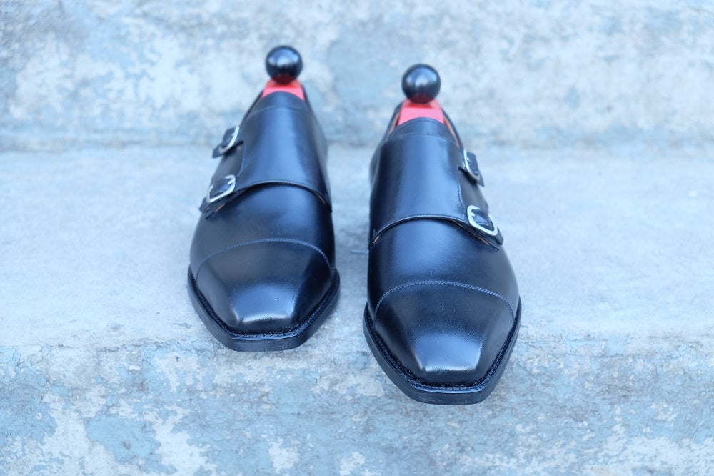 Sammamish - Black Calf-Double Monk Straps Monkstraps-J.FitzPatrick Footwear