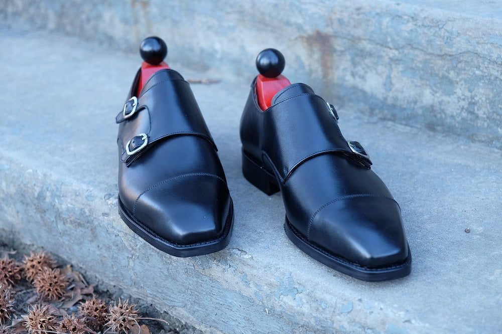 Sammamish - Black Calf-Double Monk Straps Monkstraps-J.FitzPatrick Footwear