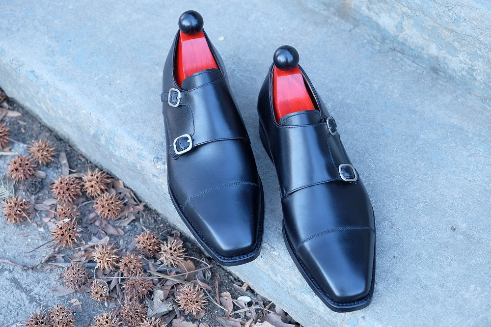 Sammamish - Black Calf-Double Monk Straps Monkstraps-J.FitzPatrick Footwear