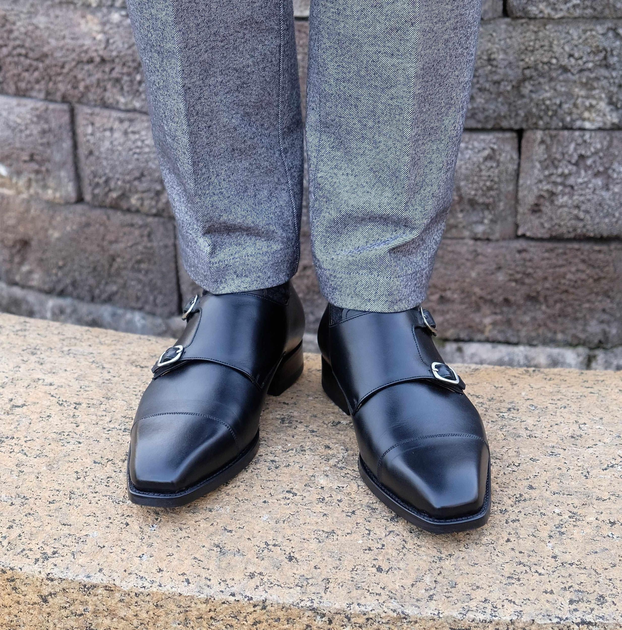 Sammamish - Black Calf-Double Monk Straps Monkstraps-J.FitzPatrick Footwear