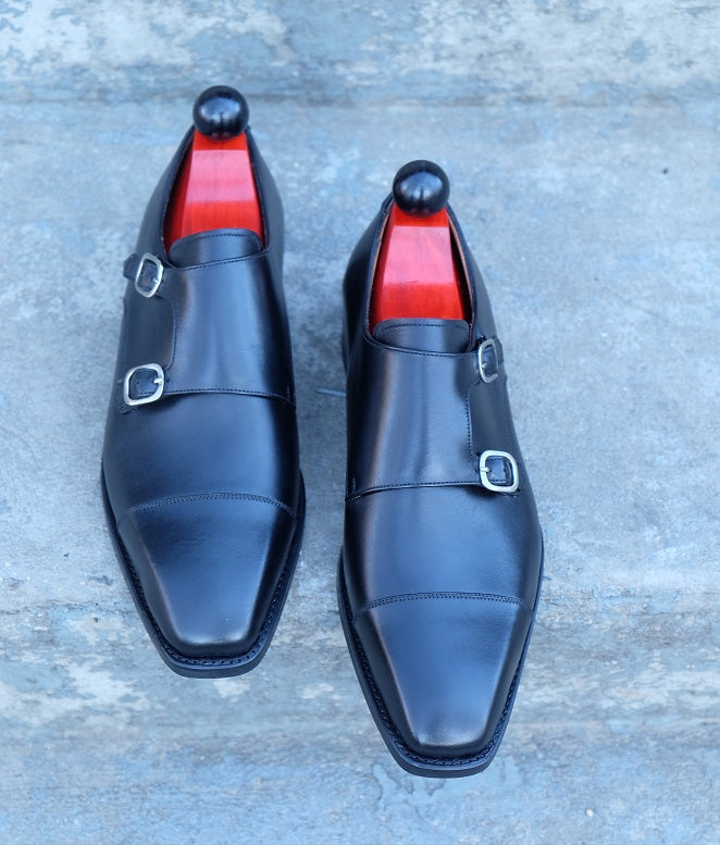 Sammamish - Black Calf-Double Monk Straps Monkstraps-J.FitzPatrick Footwear