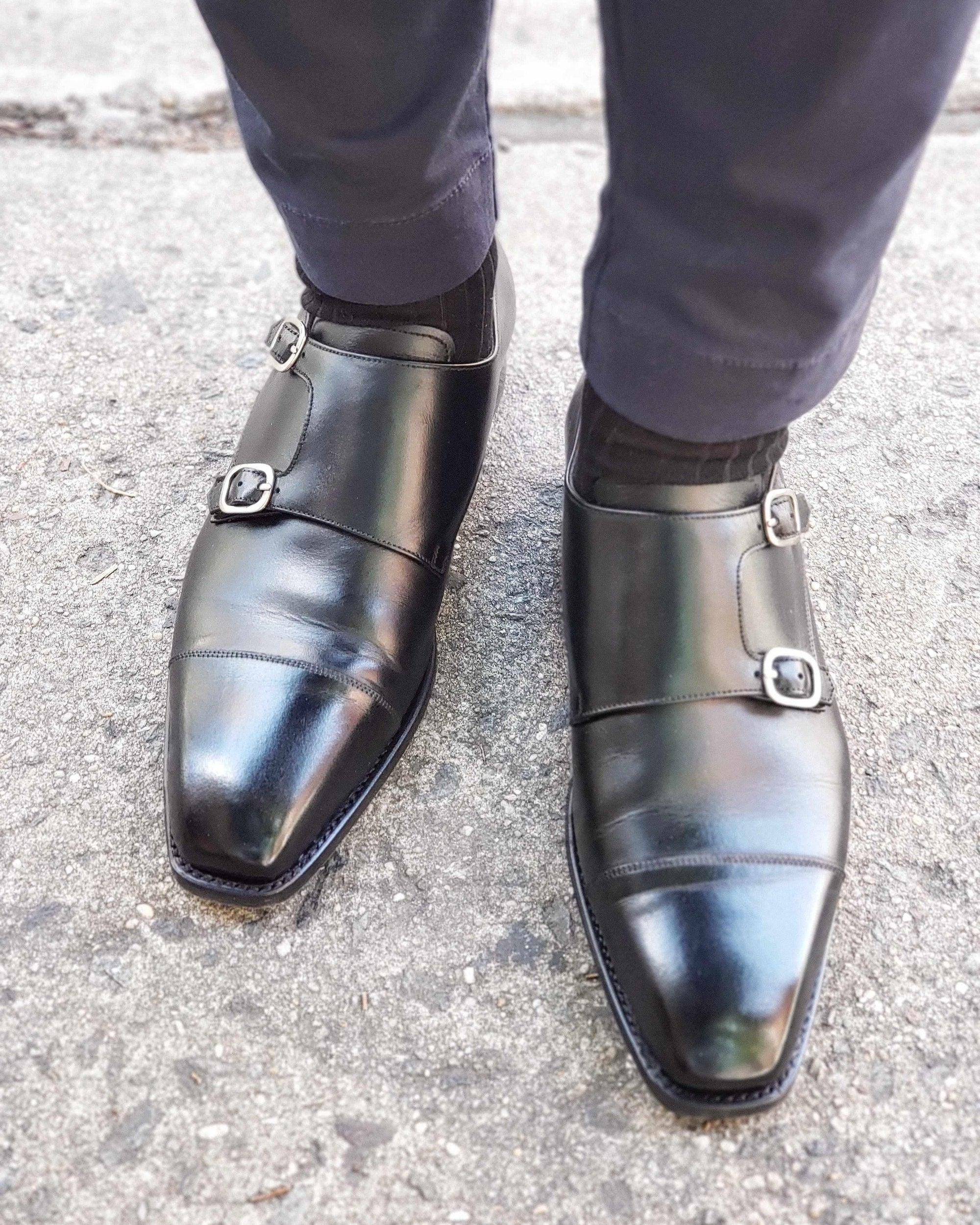 Sammamish - Black Calf-Double Monk Straps Monkstraps-J.FitzPatrick Footwear