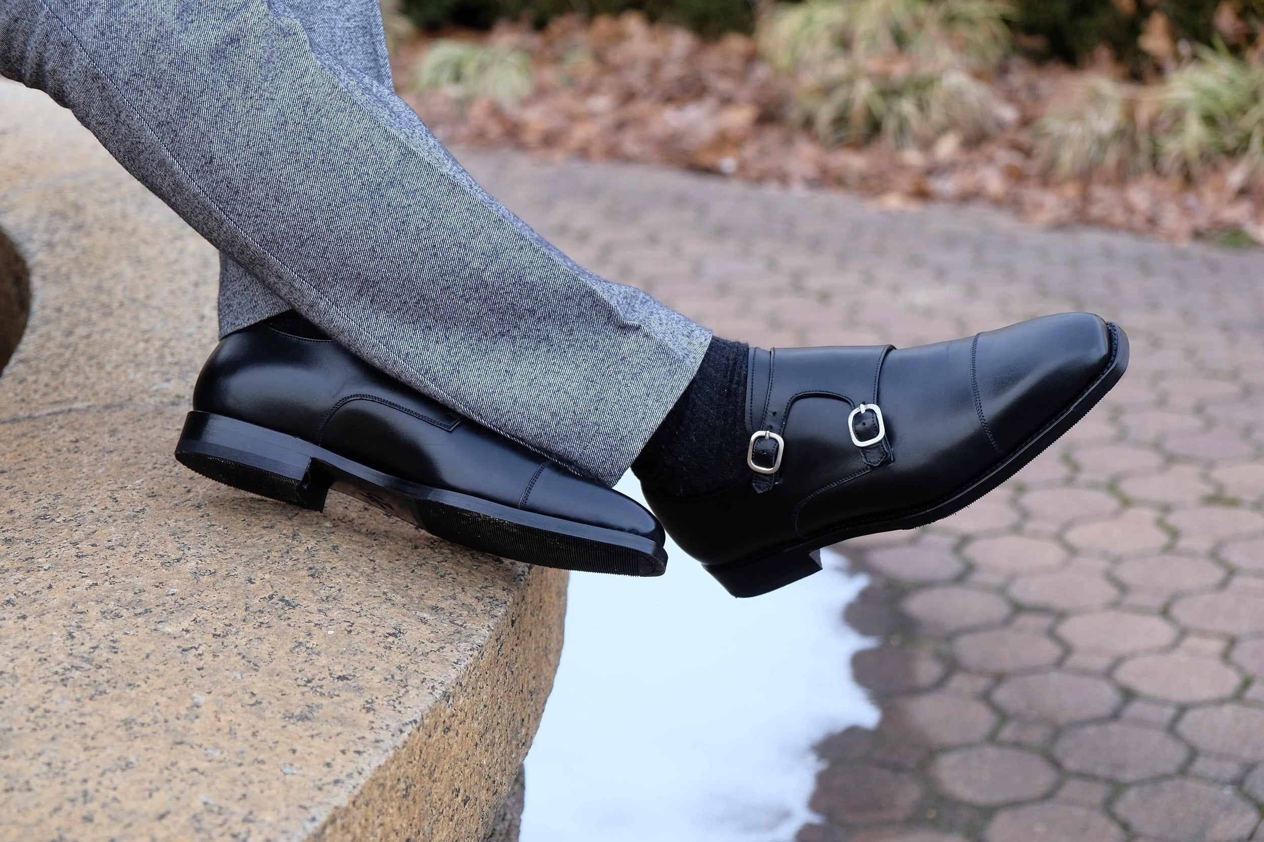Sammamish - Black Calf-Double Monk Straps Monkstraps-J.FitzPatrick Footwear