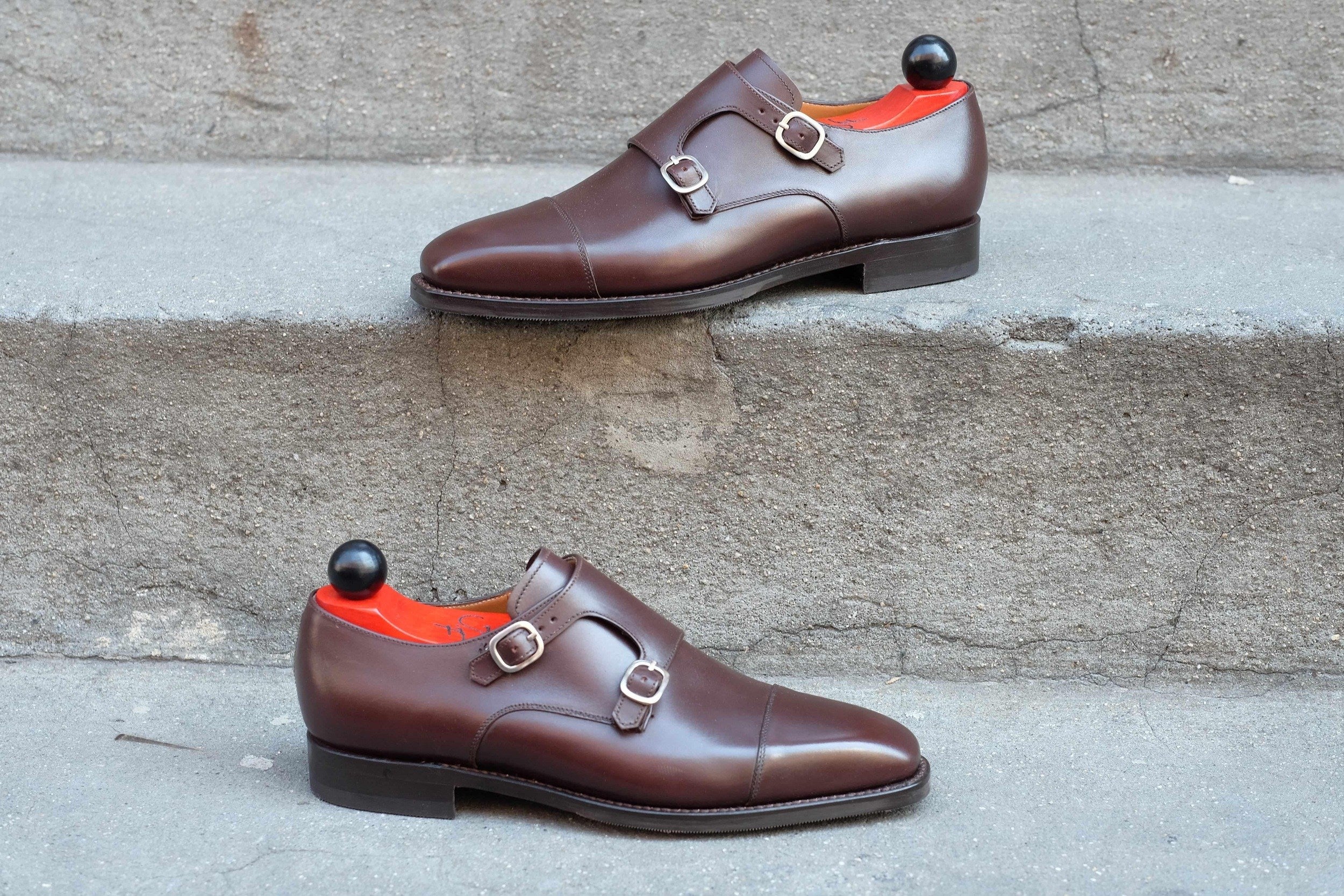 Sammamish - Dark Oak Calf-Double Monk Straps Monkstraps-J.FitzPatrick Footwear