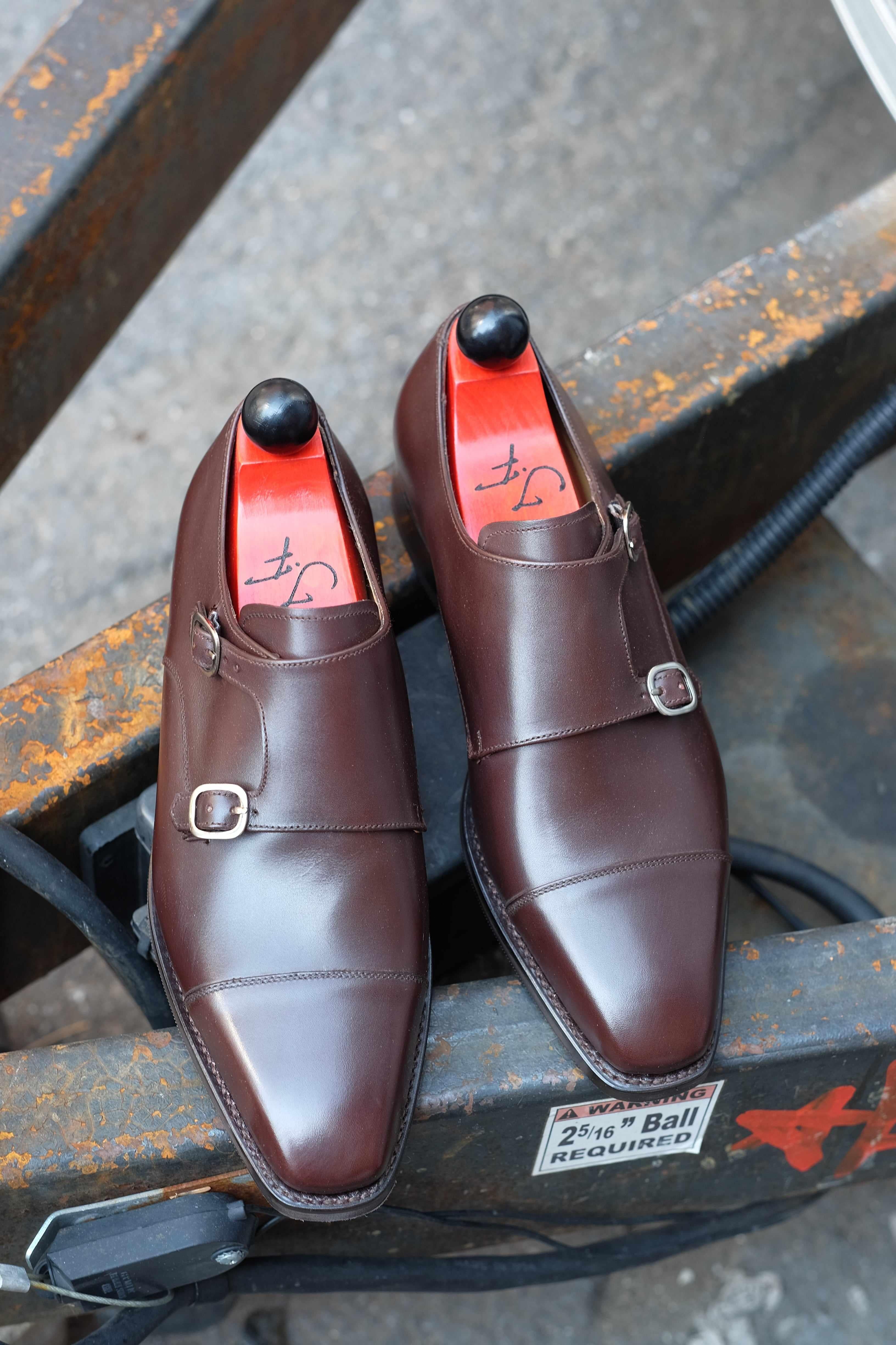 Sammamish - Dark Oak Calf-Double Monk Straps Monkstraps-J.FitzPatrick Footwear