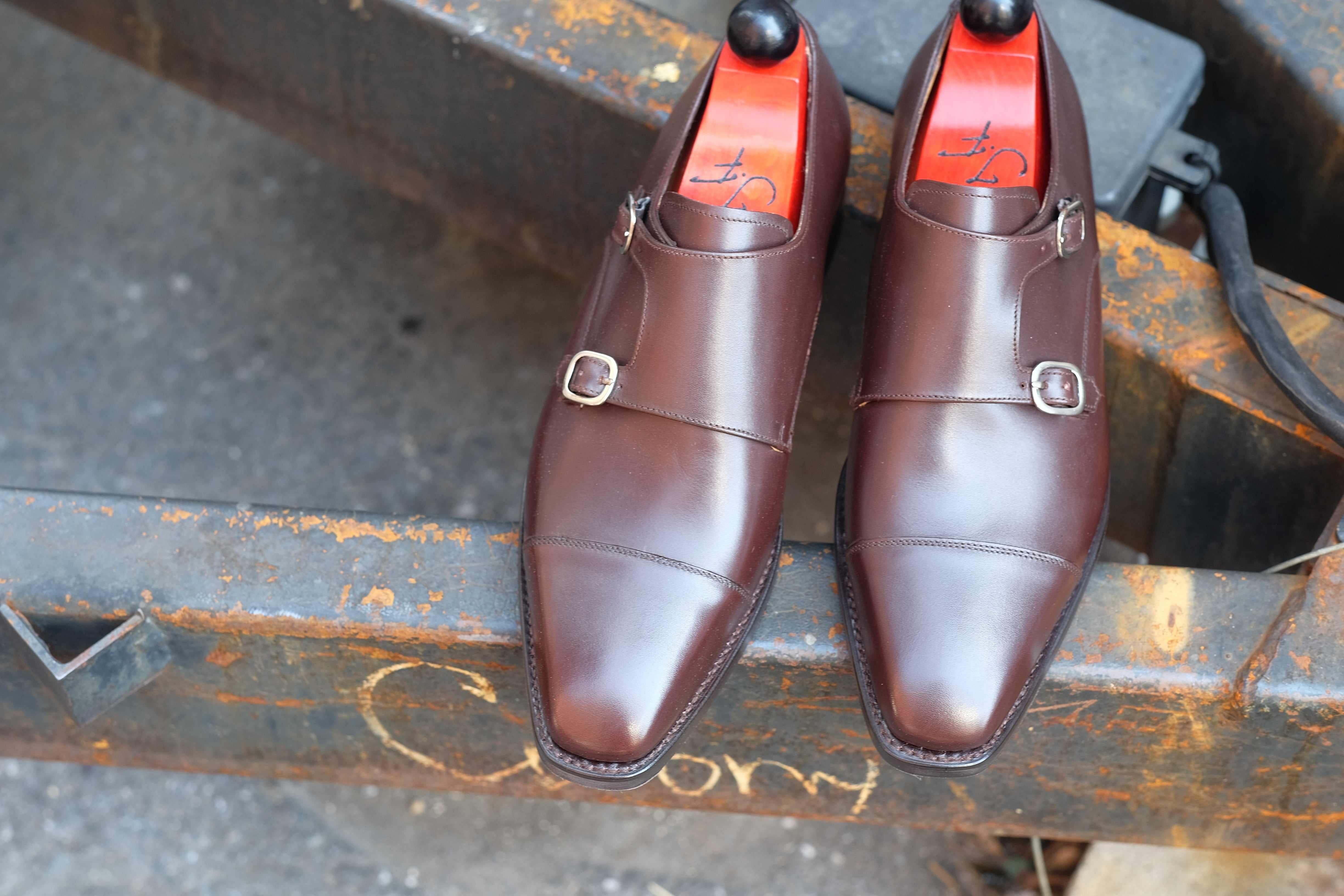 Sammamish - Dark Oak Calf-Double Monk Straps Monkstraps-J.FitzPatrick Footwear