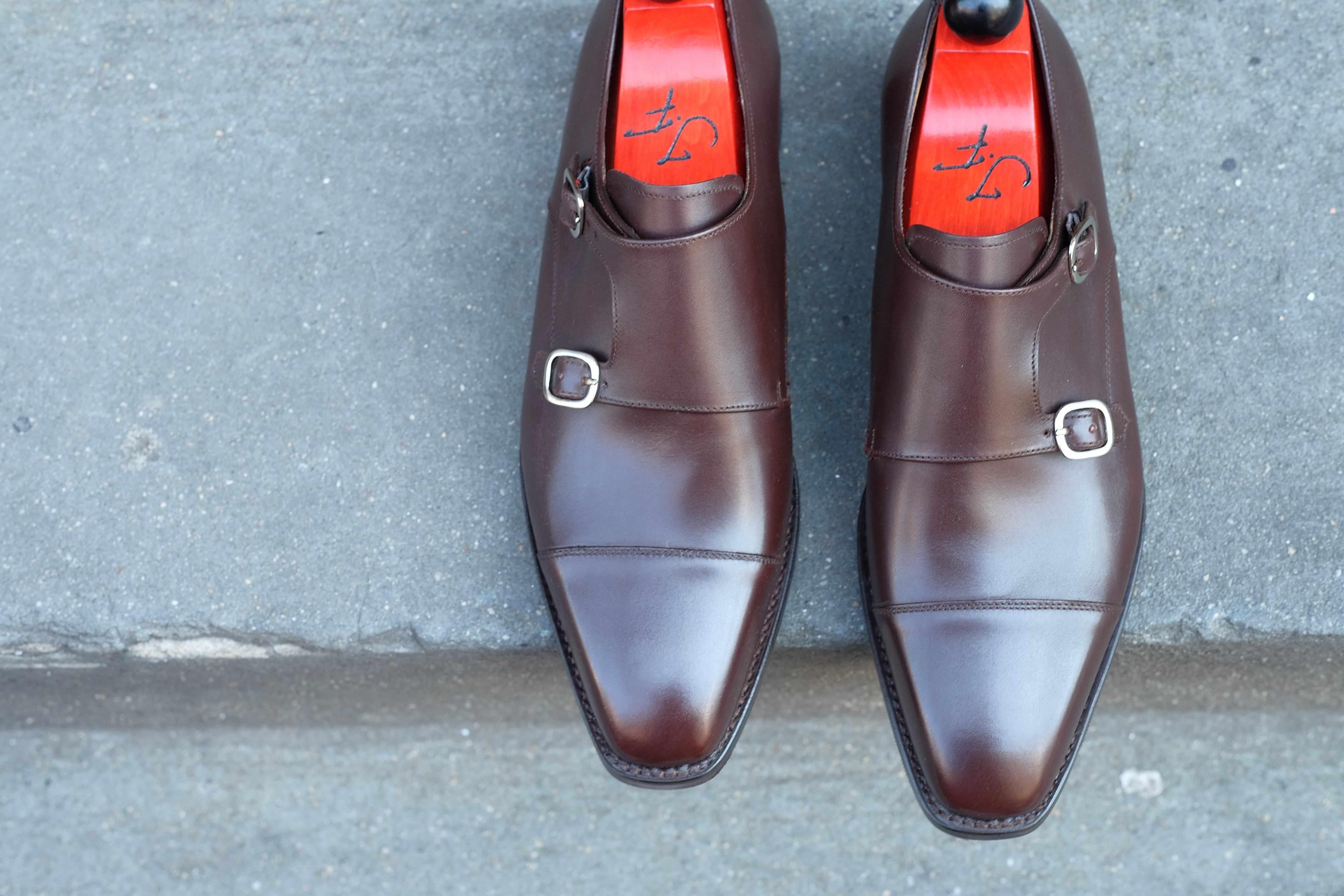 Sammamish - Dark Oak Calf-Double Monk Straps Monkstraps-J.FitzPatrick Footwear