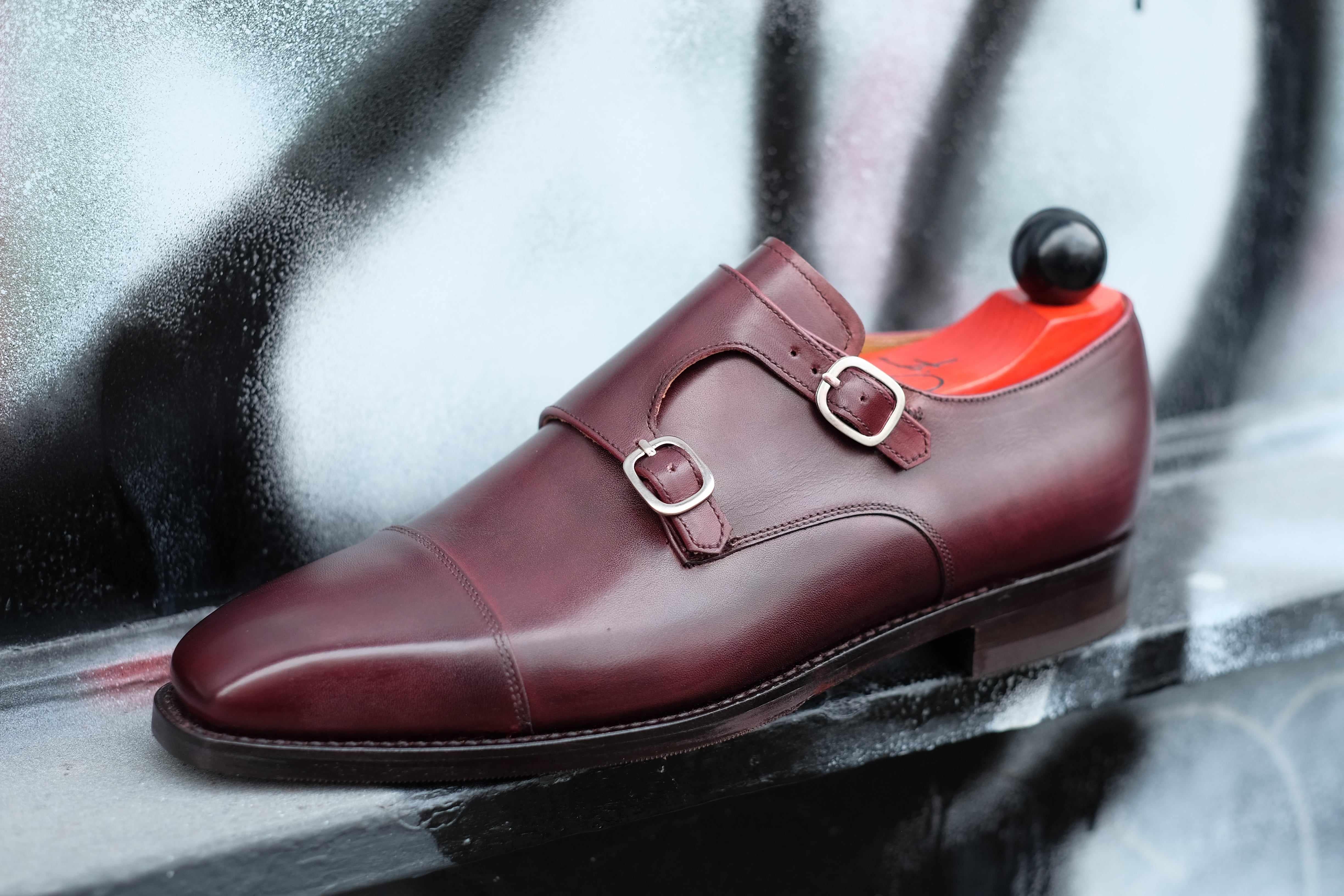 Sammamish - Sangria Calf-Double Monk Straps Monkstraps-J.FitzPatrick Footwear