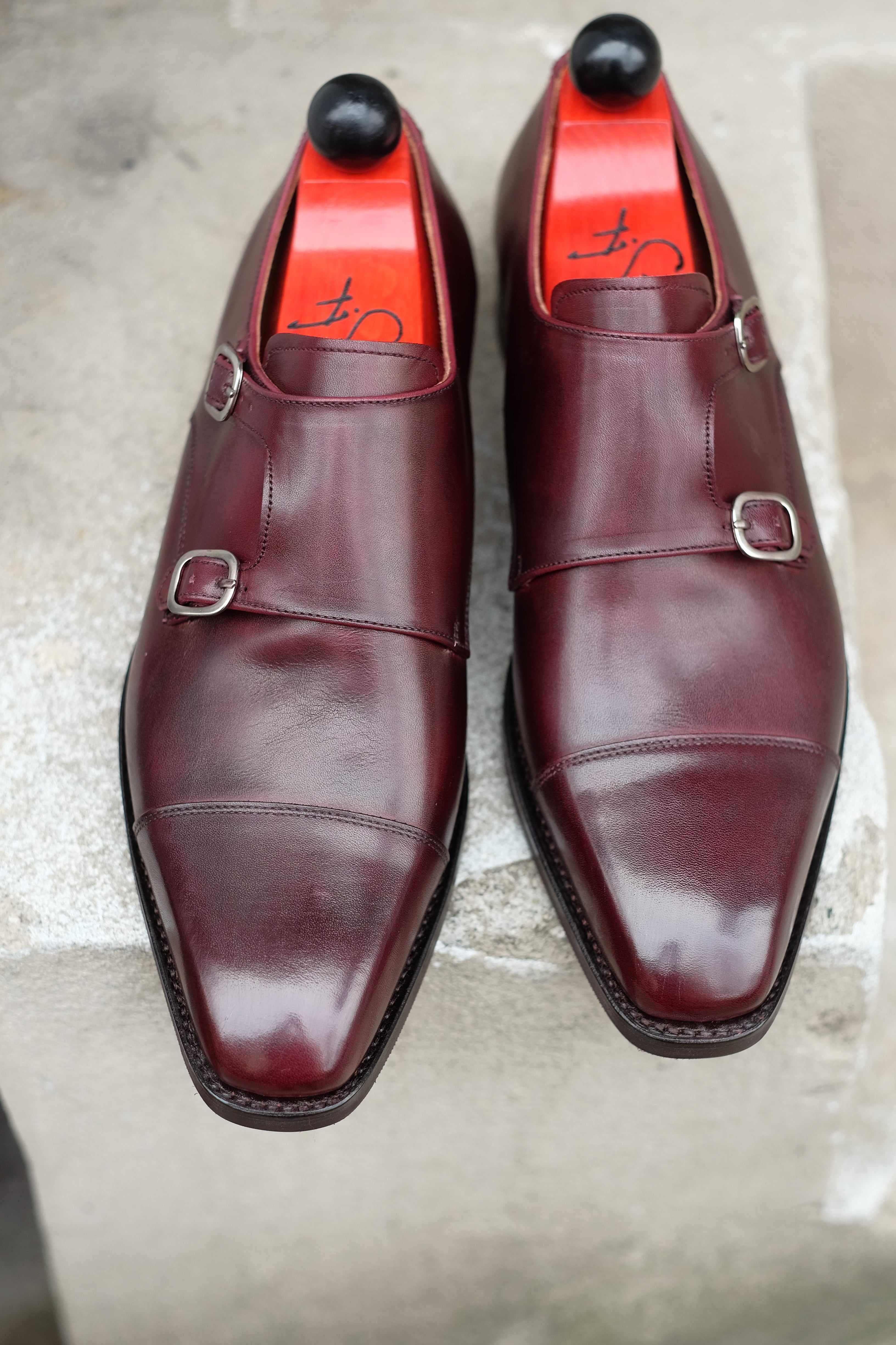 Sammamish - Sangria Calf-Double Monk Straps Monkstraps-J.FitzPatrick Footwear