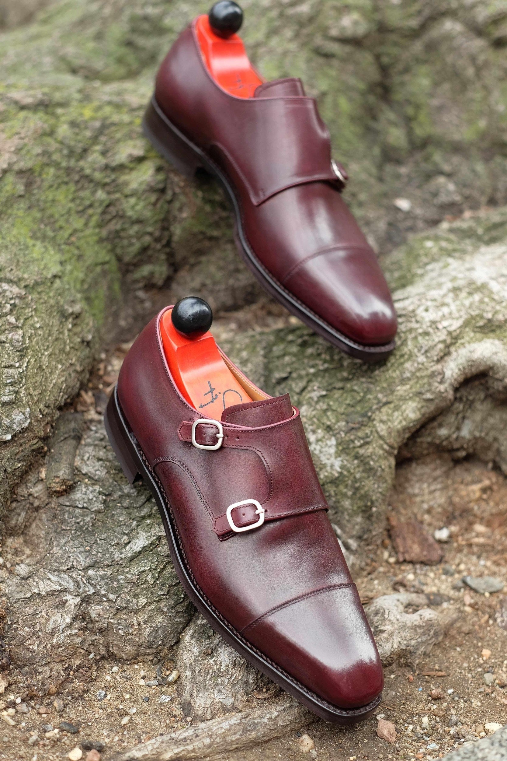Sammamish - Sangria Calf-Double Monk Straps Monkstraps-J.FitzPatrick Footwear