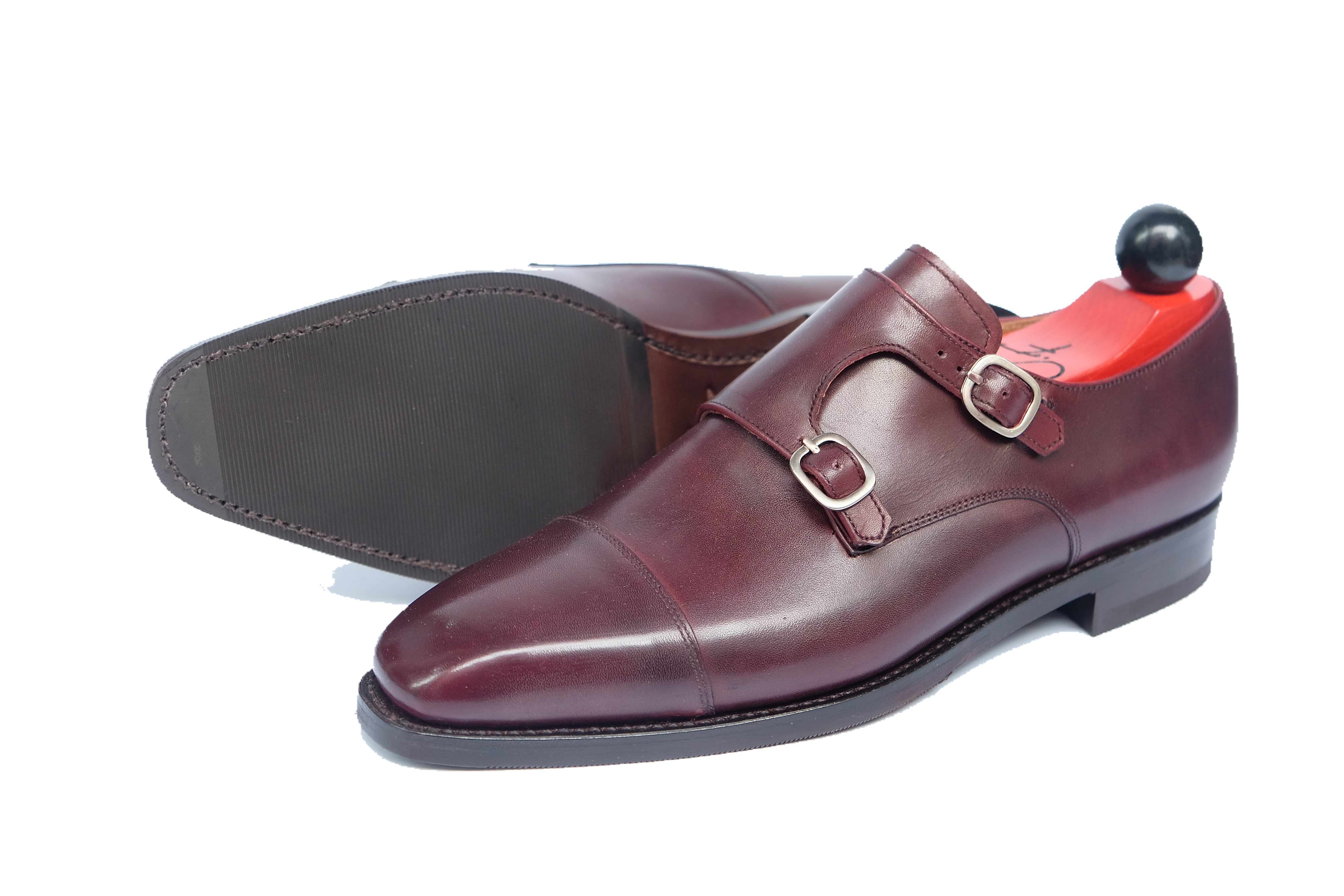 Sammamish - Sangria Calf-Double Monk Straps Monkstraps-J.FitzPatrick Footwear