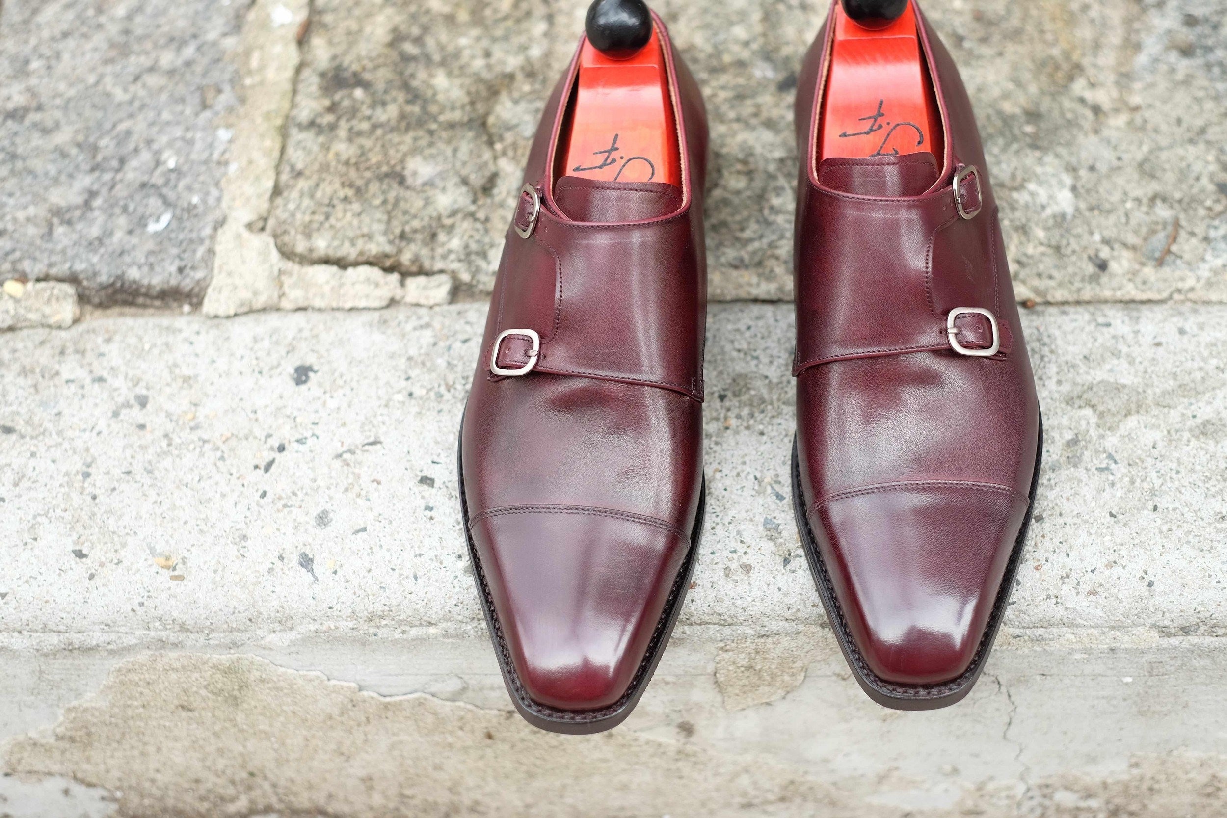 Sammamish - Sangria Calf-Double Monk Straps Monkstraps-J.FitzPatrick Footwear