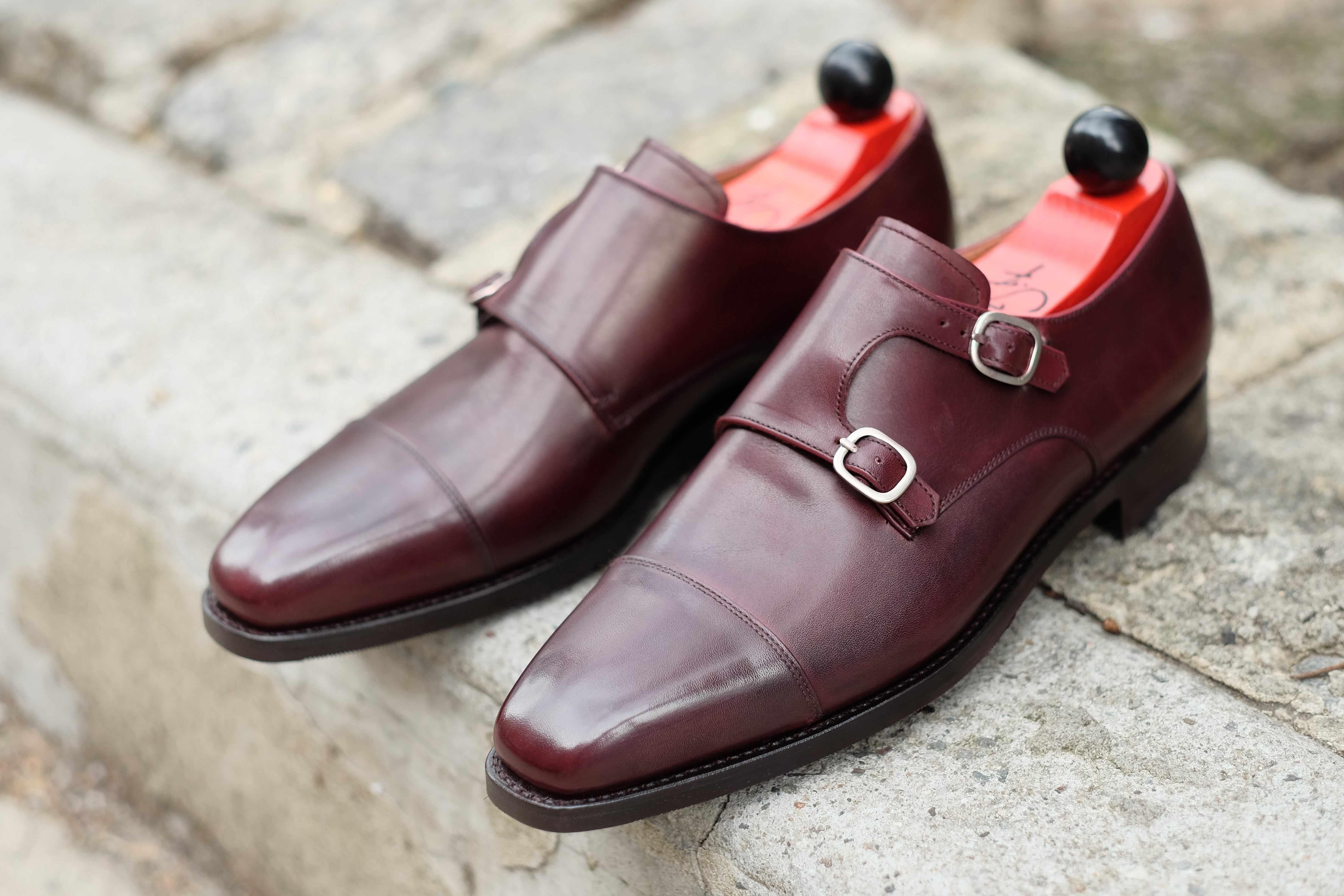 Sammamish - Sangria Calf-Double Monk Straps Monkstraps-J.FitzPatrick Footwear