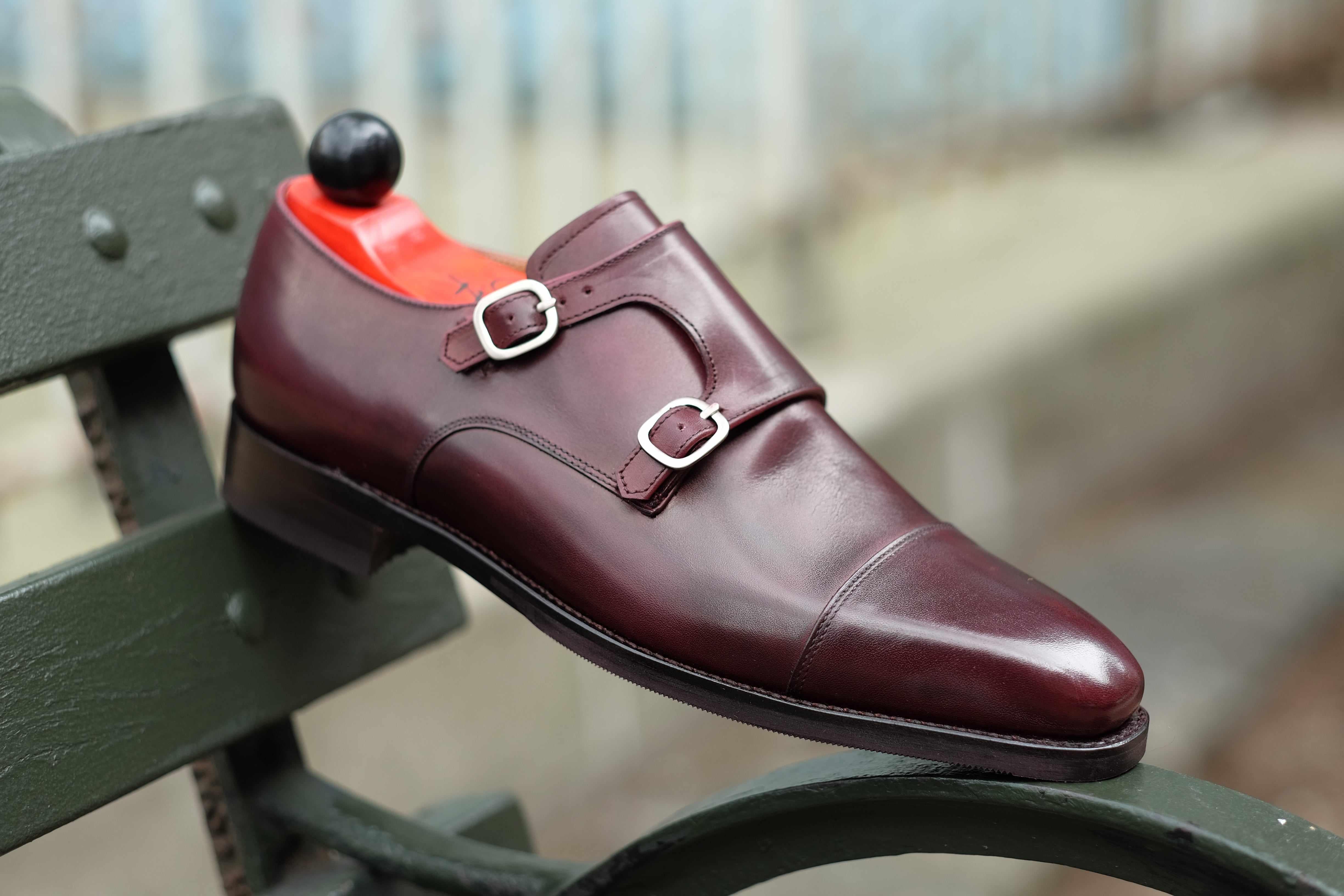 Sammamish - Sangria Calf-Double Monk Straps Monkstraps-J.FitzPatrick Footwear