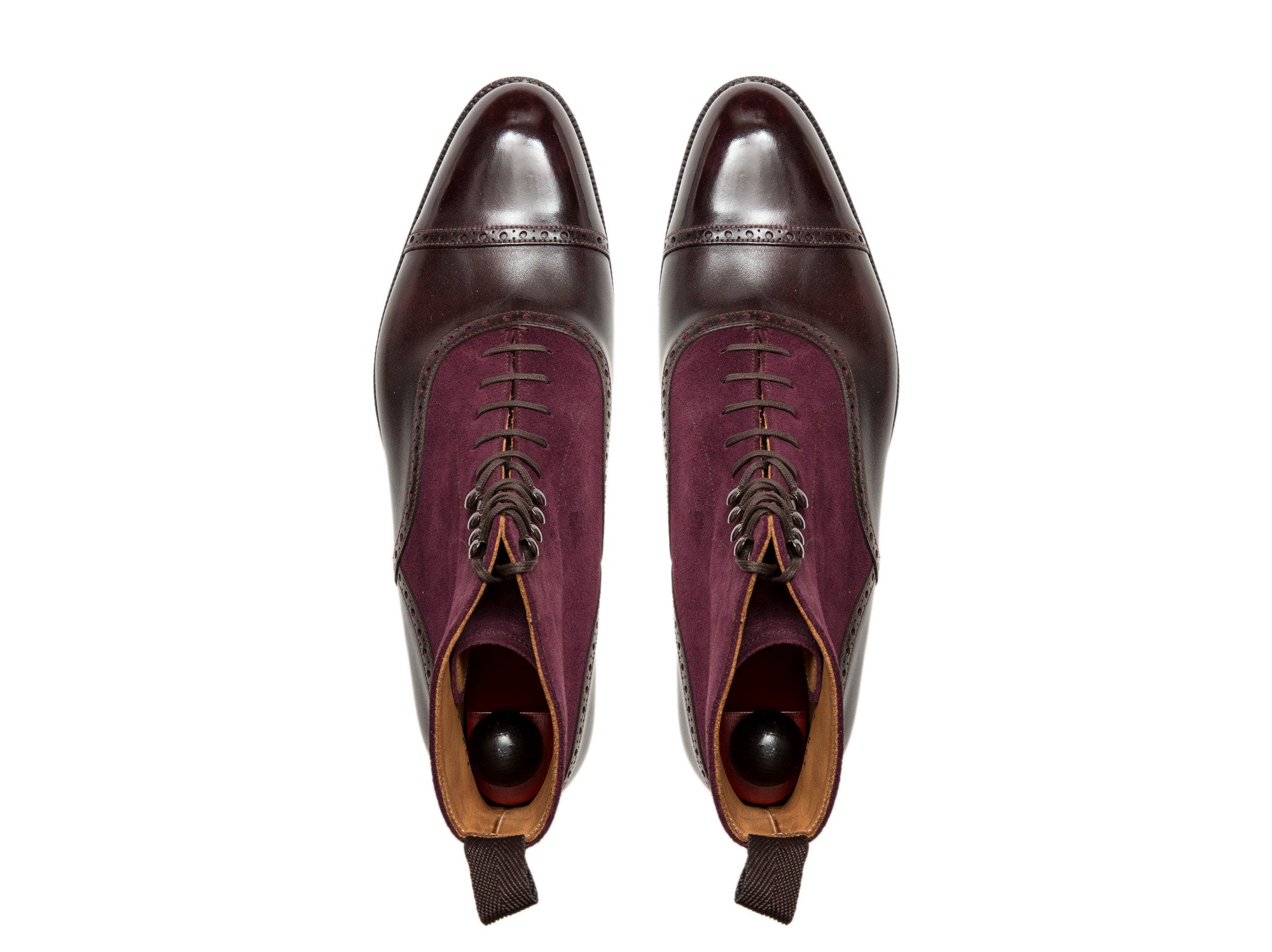 Seaview - MTO - Plum Museum Calf / Regal Purple Suede - NGT Last - Single Leather Sole-Made To Order Boot Cap Toe Brogue-J.FitzPatrick Footwear
