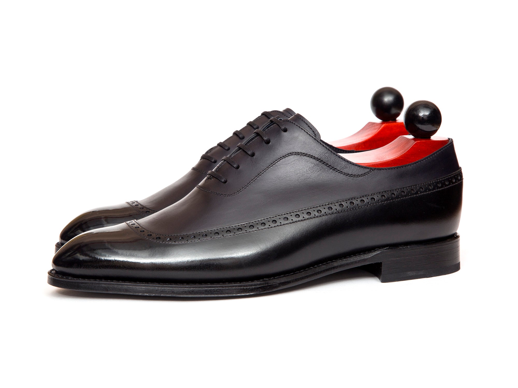 Sebastien - MTO - Black Calf / Midnight Calf - SEA Last - Single Leather Sole-Made To Order U Wing Longwing Brogue Adelaide Oxfords-J.FitzPatrick Footwear