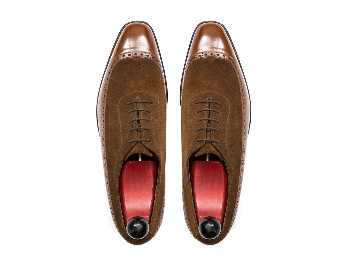 Sebastien - MTO - Caramel Calf / Snuff Suede - LPB Last - Single Leather Sole-Made To Order U Wing Longwing Brogue Adelaide Oxfords-J.FitzPatrick Footwear