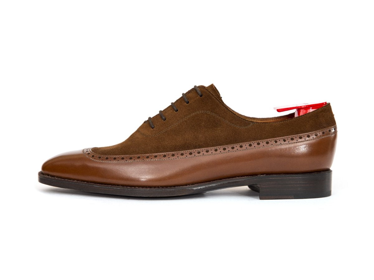 Sebastien - MTO - Caramel Calf / Snuff Suede - LPB Last - Single Leather Sole-Made To Order U Wing Longwing Brogue Adelaide Oxfords-J.FitzPatrick Footwear