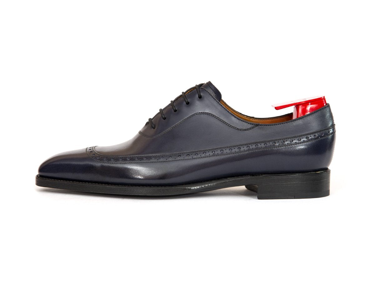 Sebastien - MTO - Marine Blue Calf - LPB Last - Single Leather Sole-Made To Order U Wing Longwing Brogue Adelaide Oxfords-J.FitzPatrick Footwear