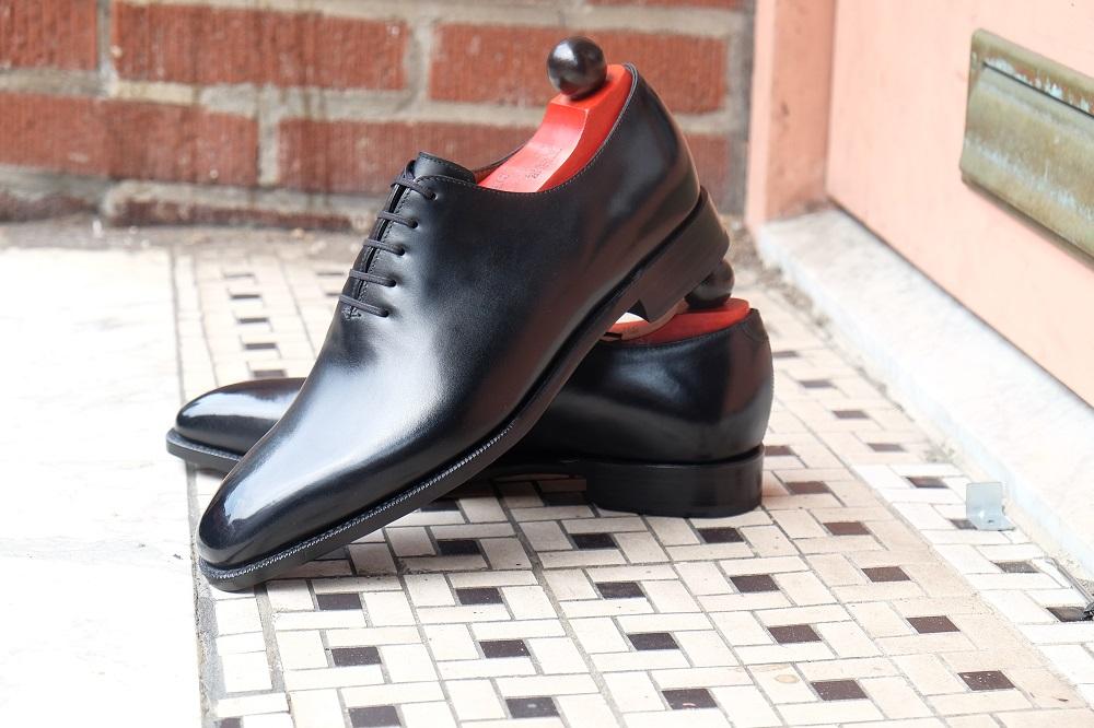 Skyway - MTO - Black Calf - LPB Last - Single Leather Sole-Made To Order Plain Toe Classic Wholecut Whole Cut Oxfords-J.FitzPatrick Footwear