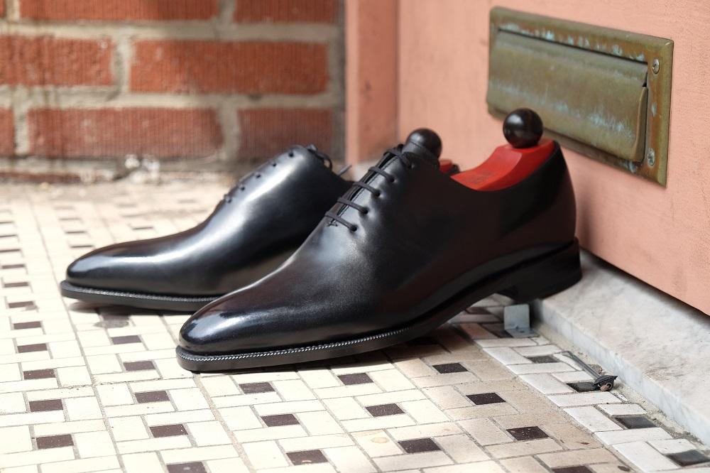 Skyway - MTO - Black Calf - LPB Last - Single Leather Sole-Made To Order Plain Toe Classic Wholecut Whole Cut Oxfords-J.FitzPatrick Footwear