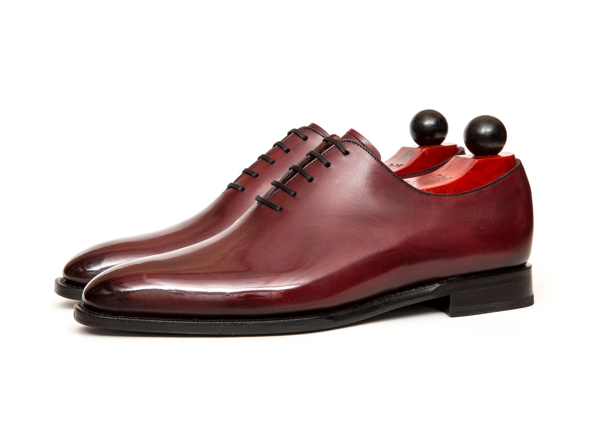 Skyway - MTO - Burgundy Calf - LPB Last - Single Leather Sole-Made To Order Plain Toe Classic Wholecut Whole Cut Oxfords-J.FitzPatrick Footwear