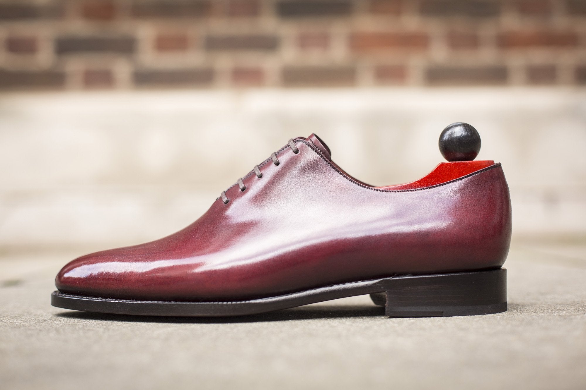 Skyway - MTO - Burgundy Calf - TMG Last - Single Leather Sole-Made To Order Plain Toe Classic Wholecut Whole Cut Oxfords-J.FitzPatrick Footwear