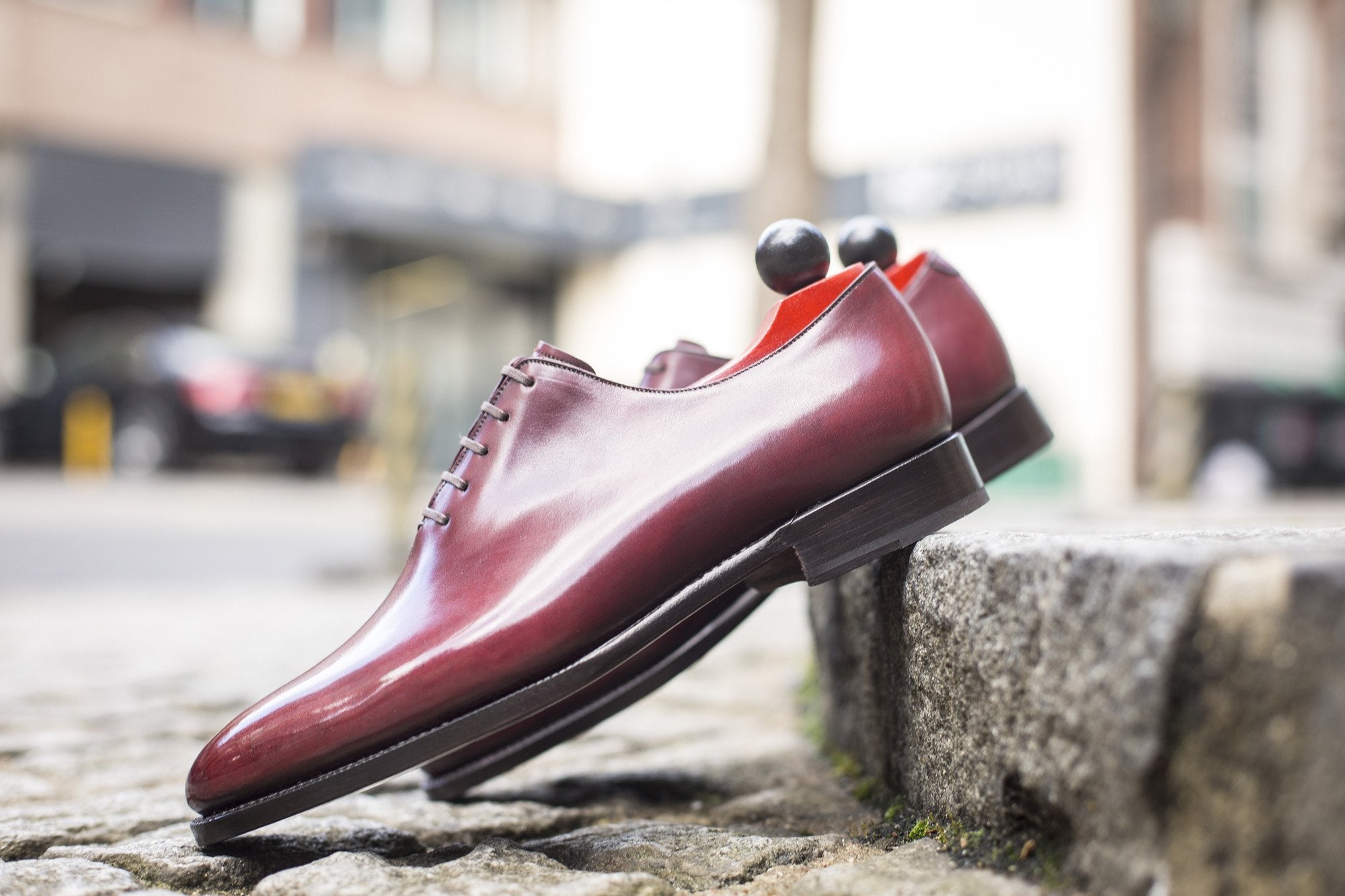 Skyway - MTO - Burgundy Calf - TMG Last - Single Leather Sole-Made To Order Plain Toe Classic Wholecut Whole Cut Oxfords-J.FitzPatrick Footwear