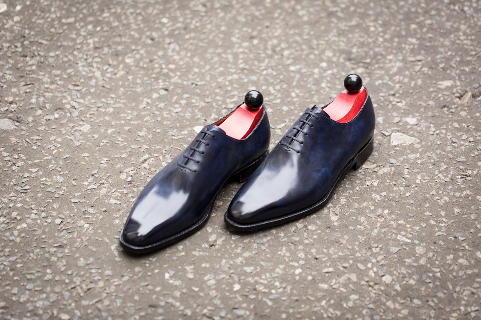 Skyway - MTO - Navy Museum Calf - LPB Last - Single Leather Sole-Made To Order Plain Toe Classic Wholecut Whole Cut Oxfords-J.FitzPatrick Footwear