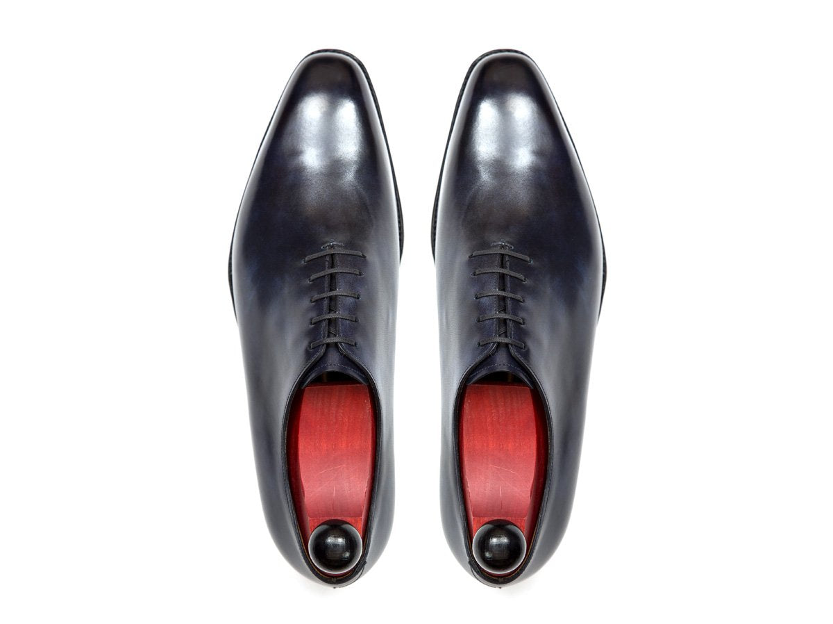 Skyway - MTO - Navy Museum Calf - LPB Last - Single Leather Sole-Made To Order Plain Toe Classic Wholecut Whole Cut Oxfords-J.FitzPatrick Footwear