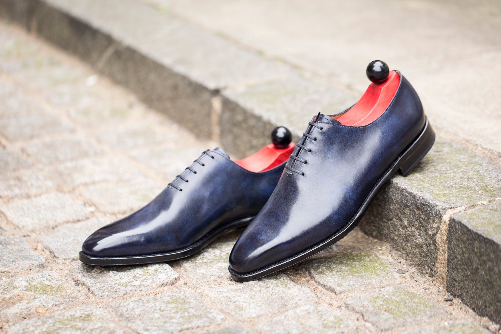 Skyway - MTO - Navy Museum Calf - LPB Last - Single Leather Sole-Made To Order Plain Toe Classic Wholecut Whole Cut Oxfords-J.FitzPatrick Footwear