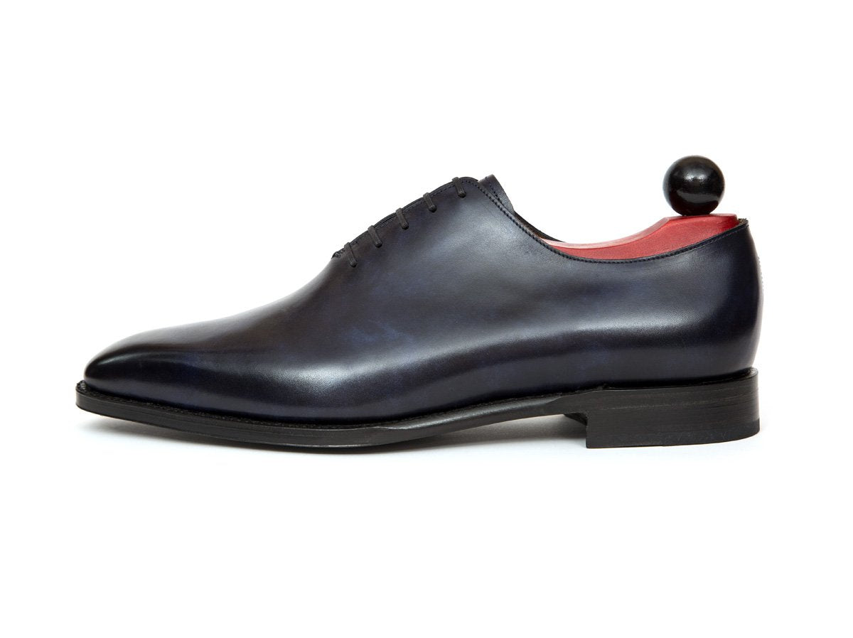 Skyway - MTO - Navy Museum Calf - LPB Last - Single Leather Sole-Made To Order Plain Toe Classic Wholecut Whole Cut Oxfords-J.FitzPatrick Footwear