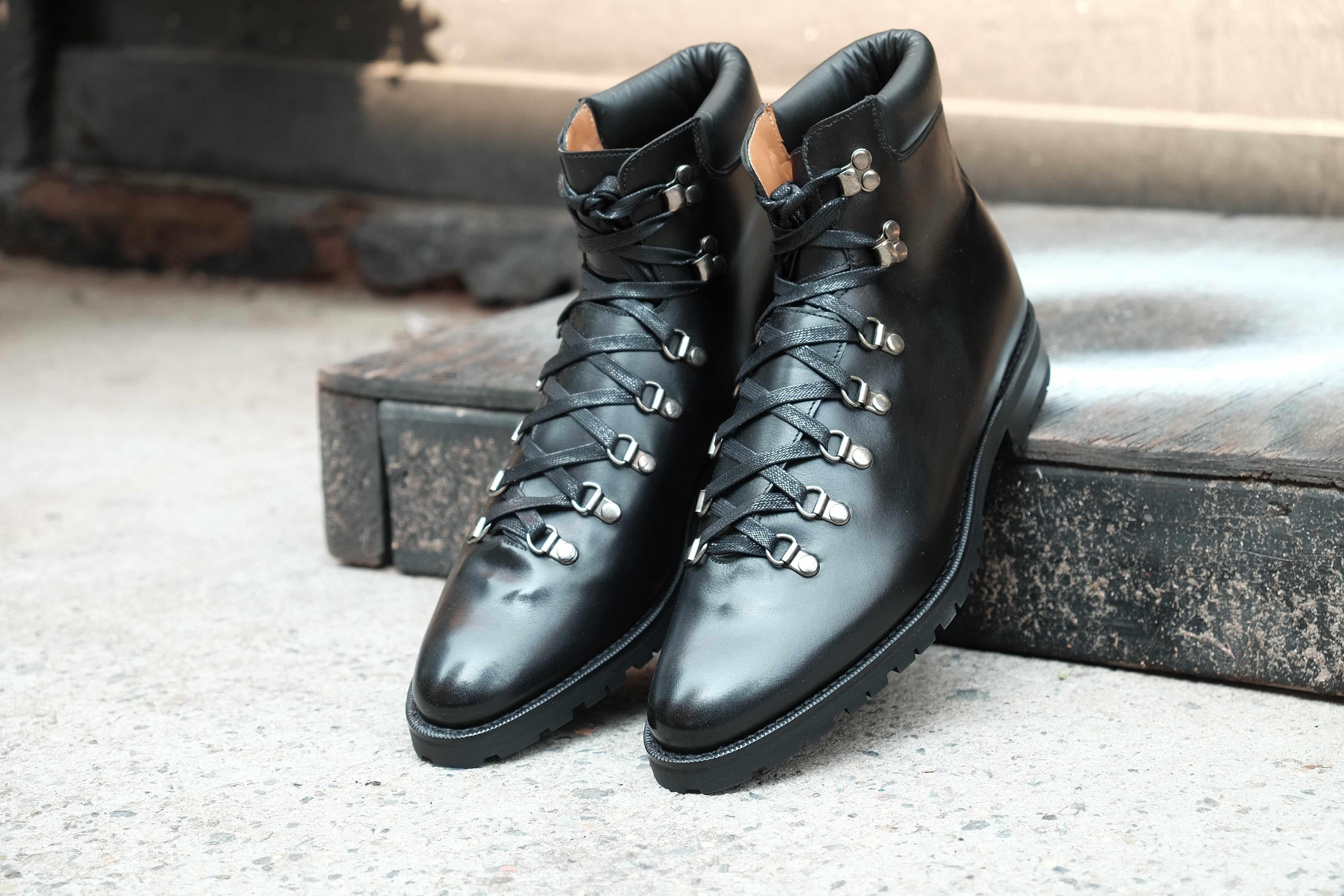 Snoqualmie - Black Calf Commando-Alpine Hiker Boots-J.FitzPatrick Footwear