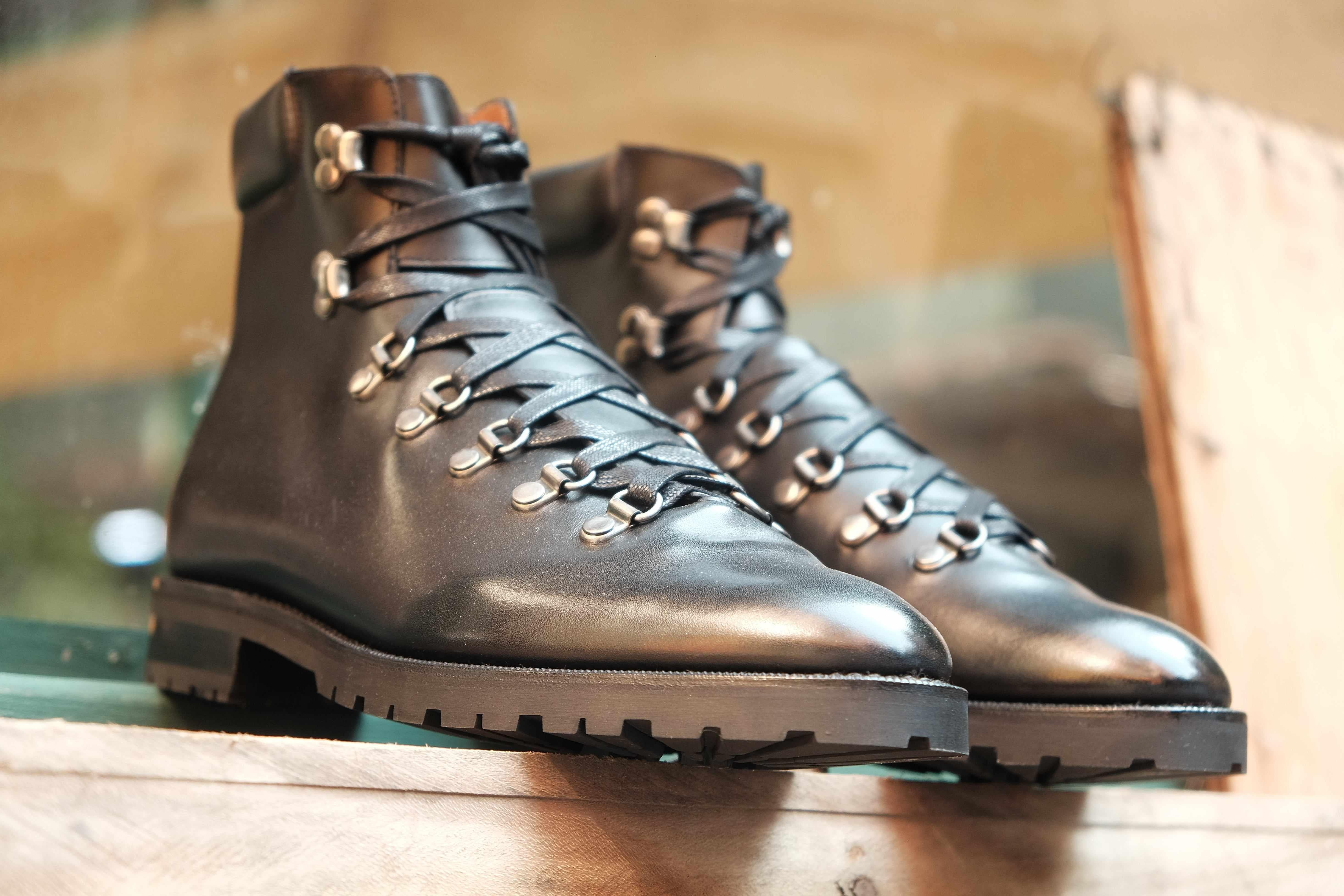 Snoqualmie - Black Calf Commando-Alpine Hiker Boots-J.FitzPatrick Footwear