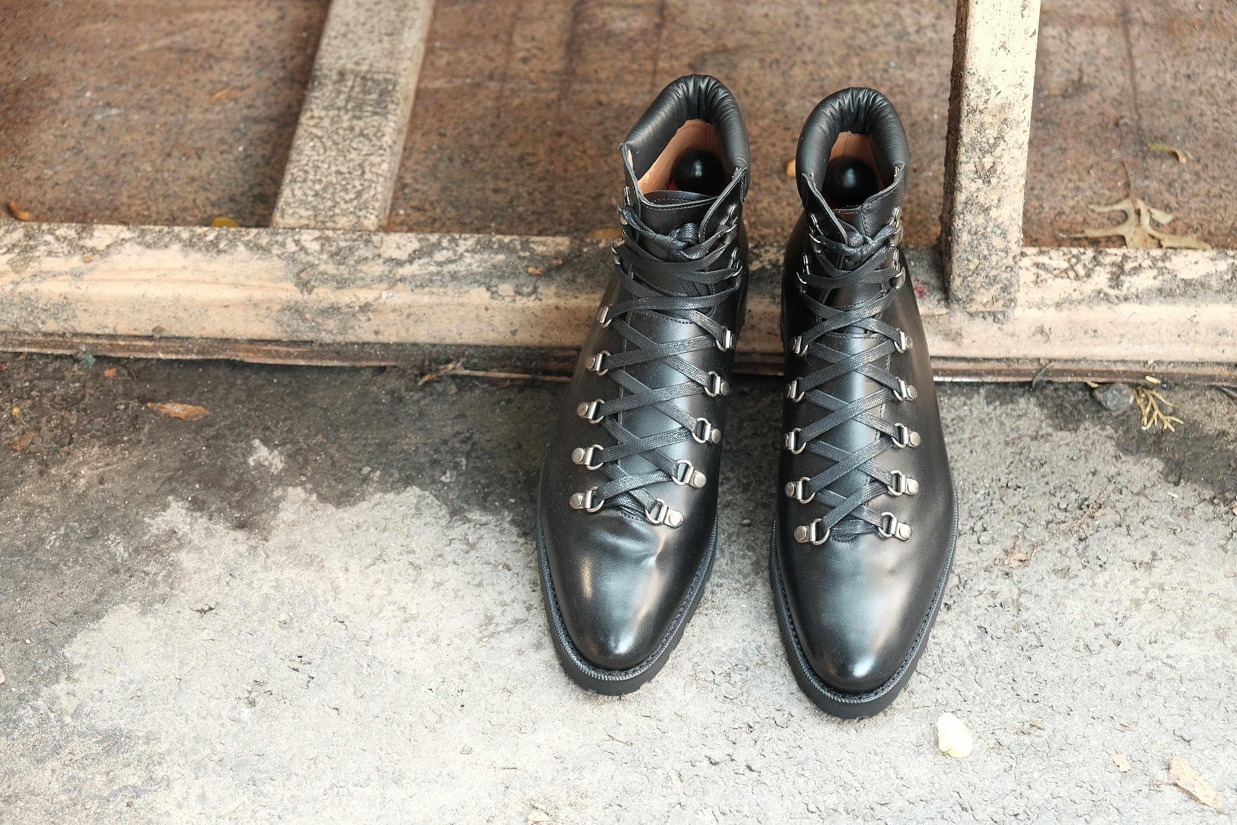Snoqualmie - Black Calf Commando-Alpine Hiker Boots-J.FitzPatrick Footwear