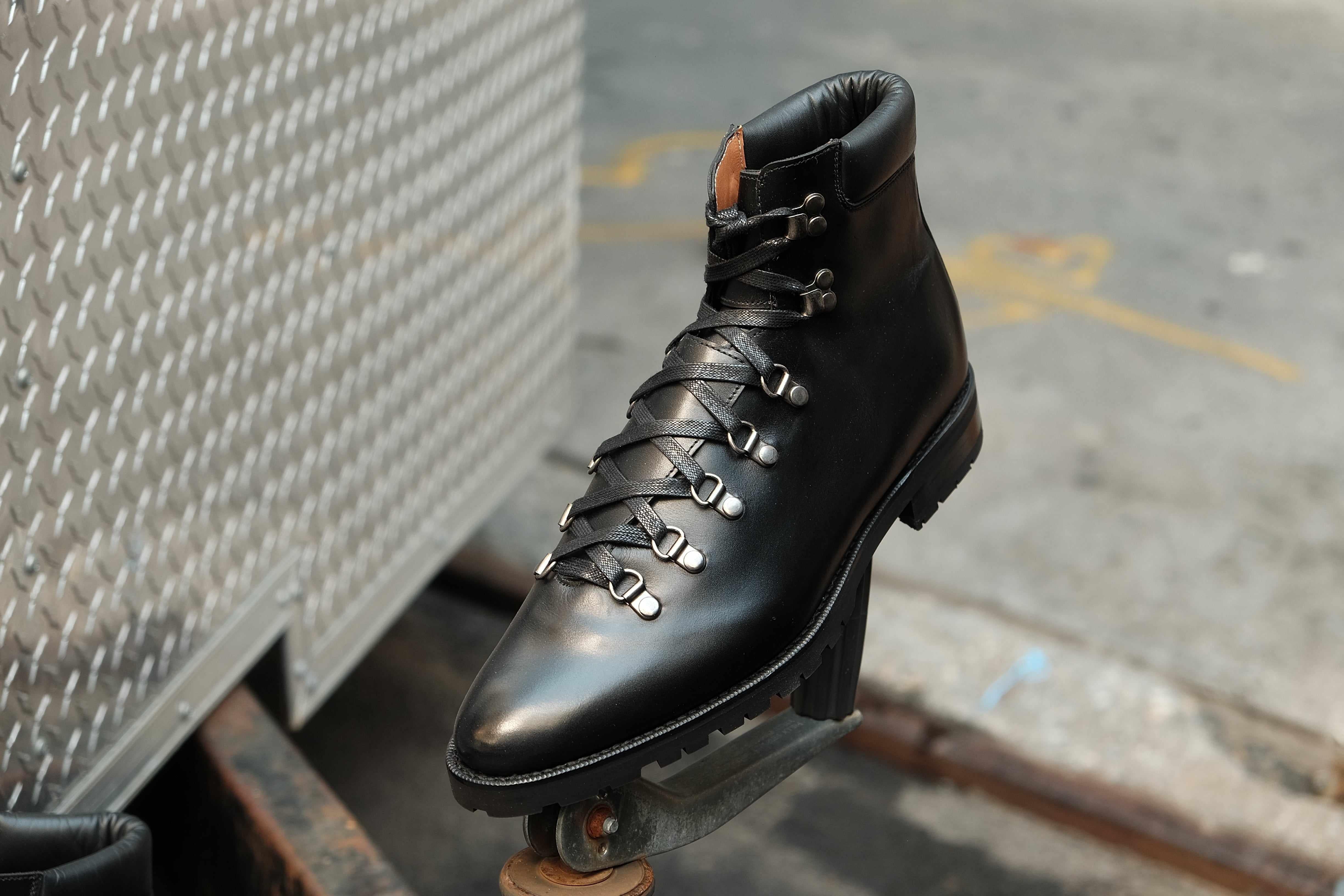 Snoqualmie - Black Calf Commando-Alpine Hiker Boots-J.FitzPatrick Footwear