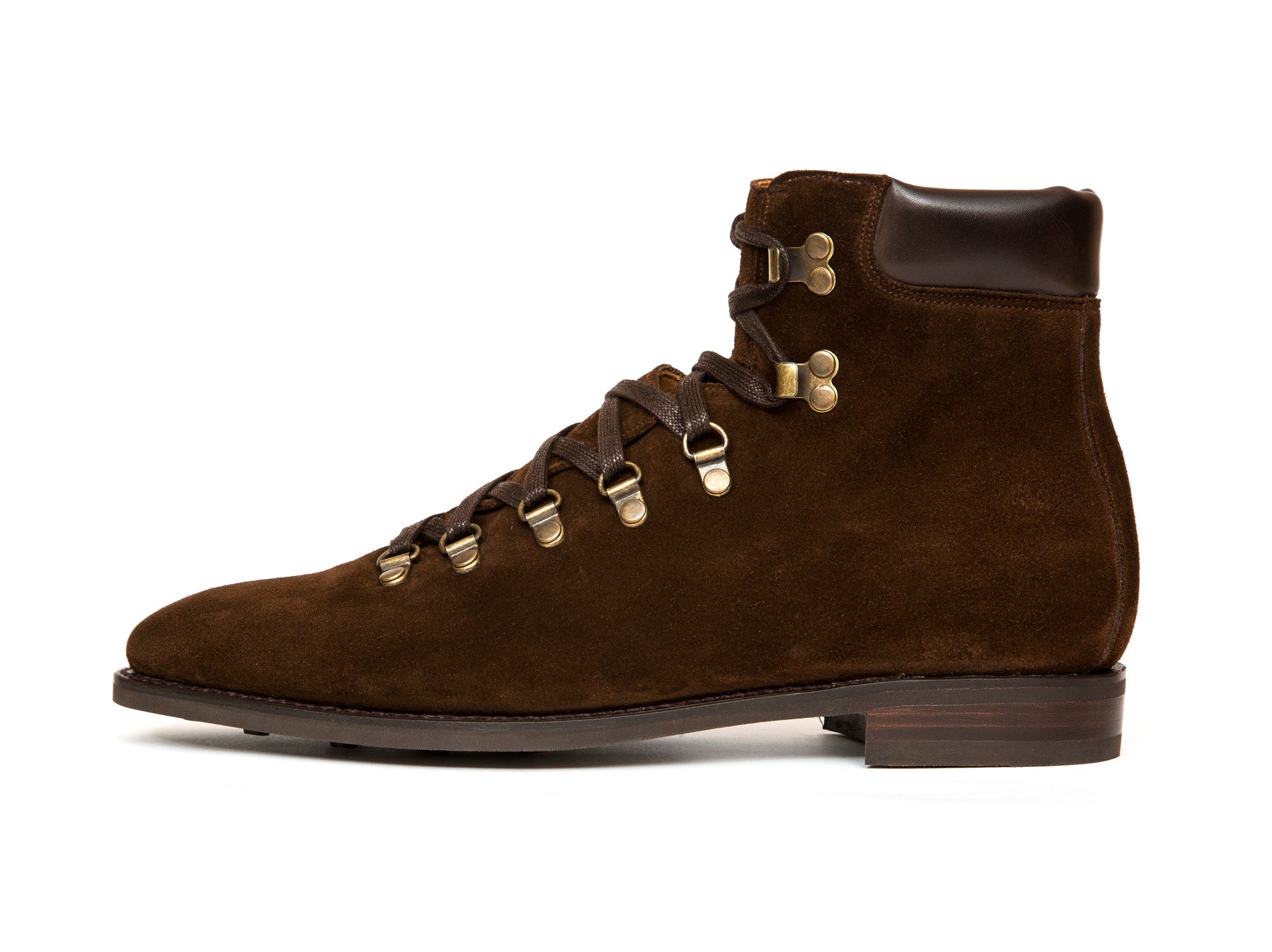 Snoqualmie - MTO - Dark Brown Suede / Dark Brown Calf - LPB Last - Country Rubber Sole-Made To Order Alpine Hiker Boots-J.FitzPatrick Footwear