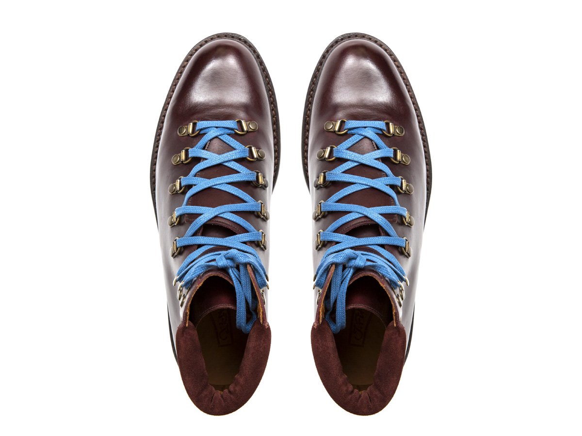 Snoqualmie - MTO - Sangria Calf / Burgundy Suede - NJF Last - Rugged Rubber Sole w/ Stormwelt-Made To Order Alpine Hiker Boots-J.FitzPatrick Footwear
