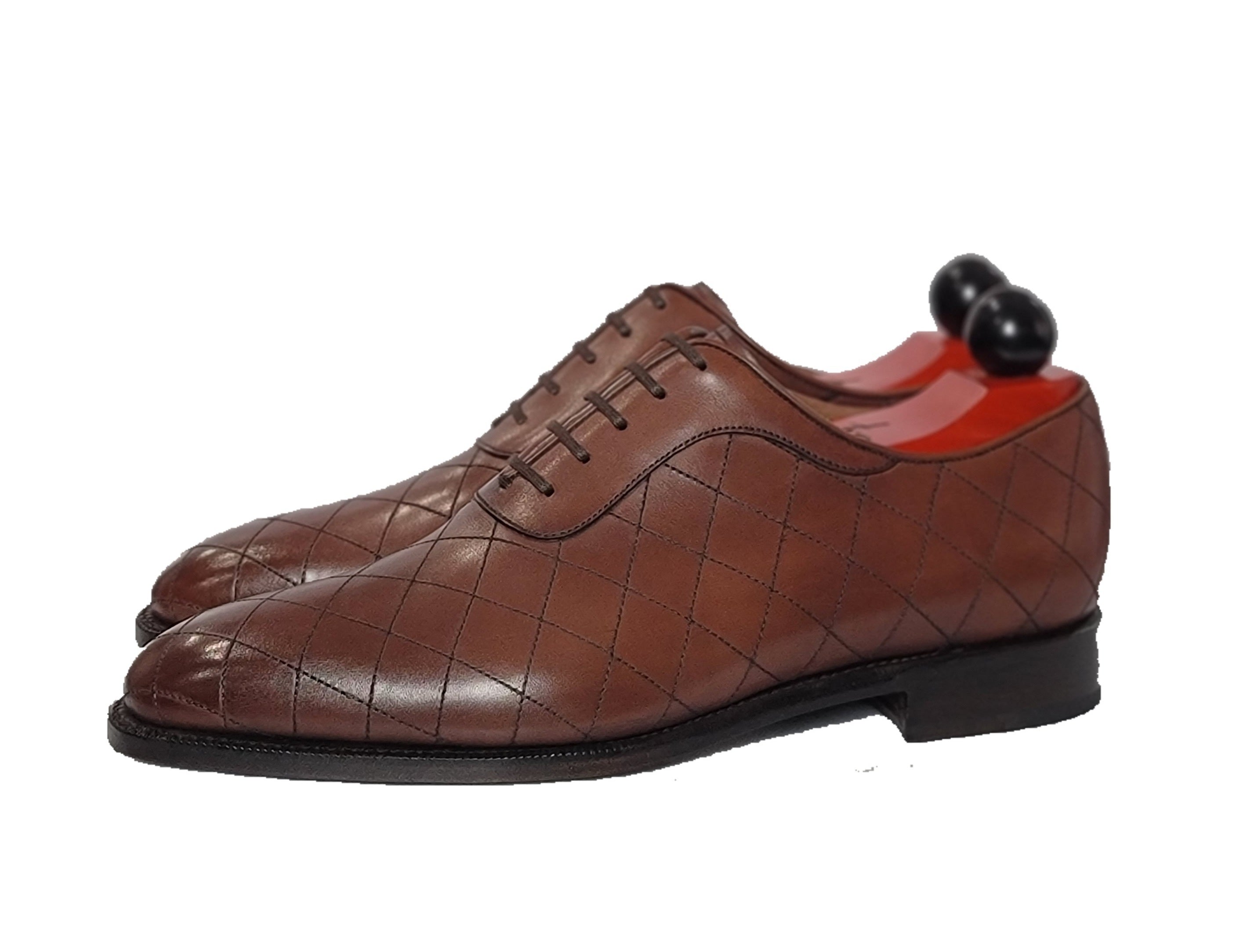 Spokane - MTO - Quilted Cedar Calf - LPB Last - Single Leather Sole-Made To Order Quilted Adelaide Oxfords-J.FitzPatrick Footwear