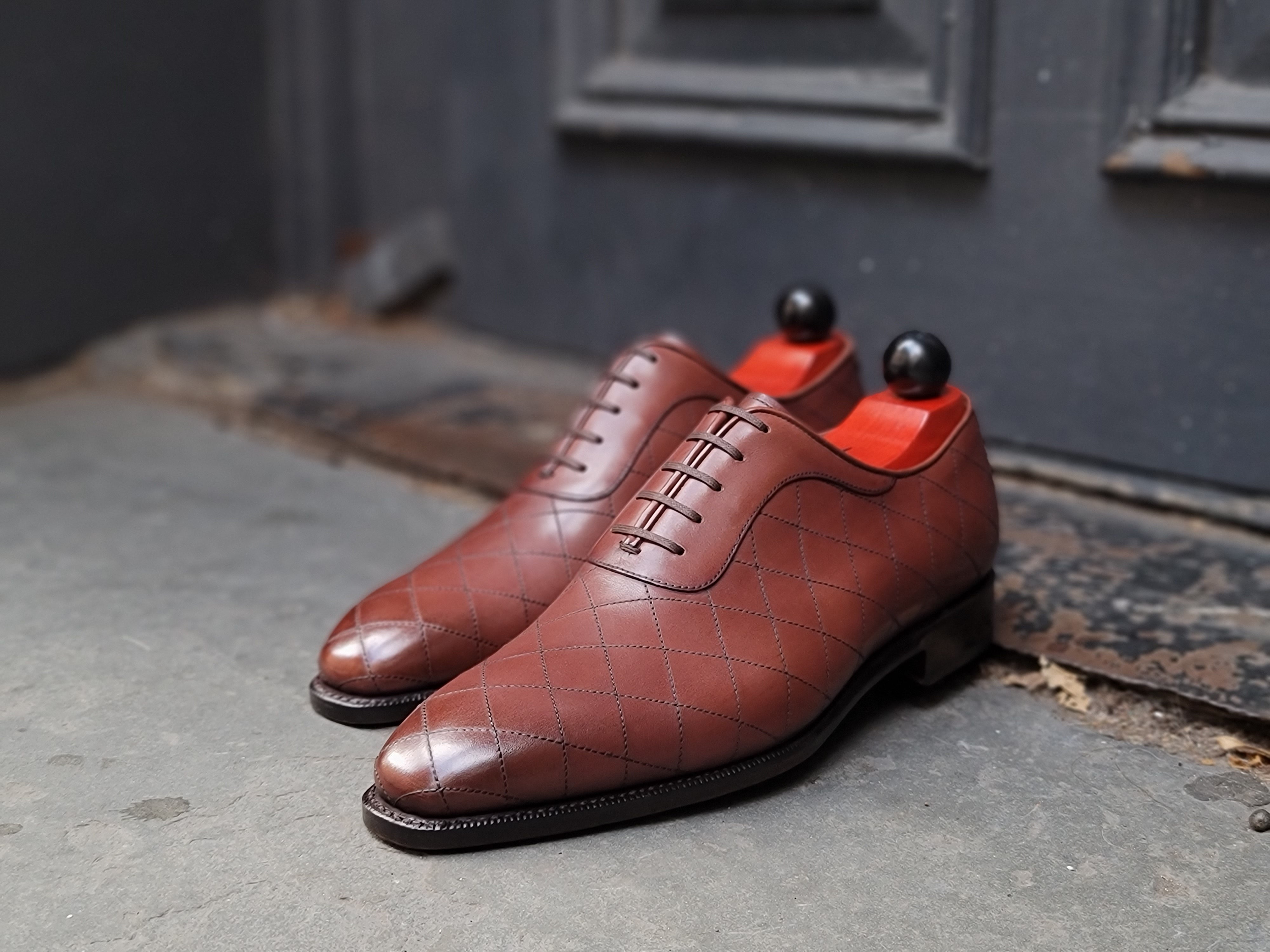 Spokane - MTO - Quilted Cedar Calf - LPB Last - Single Leather Sole-Made To Order Quilted Adelaide Oxfords-J.FitzPatrick Footwear