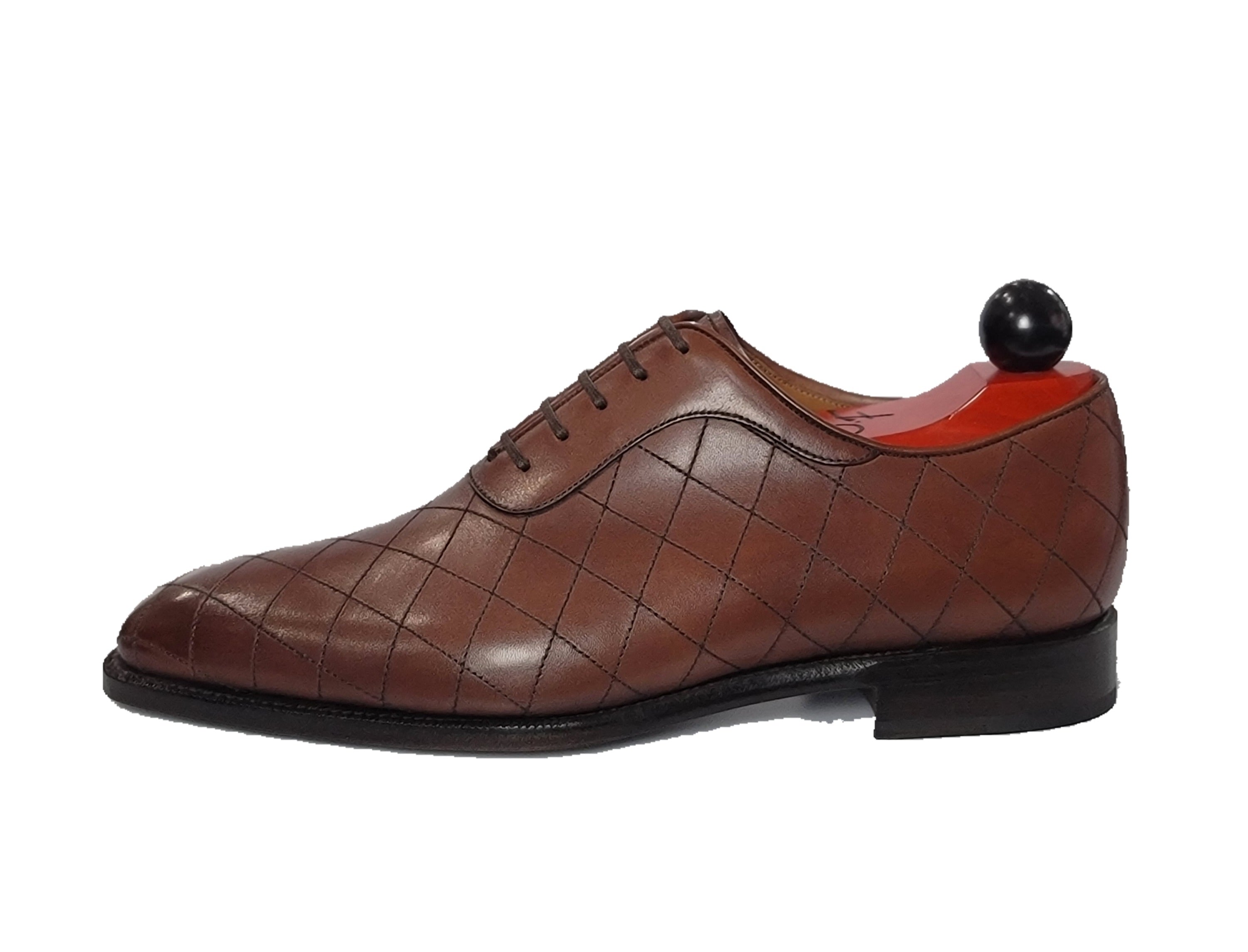 Spokane - MTO - Quilted Cedar Calf - LPB Last - Single Leather Sole-Made To Order Quilted Adelaide Oxfords-J.FitzPatrick Footwear