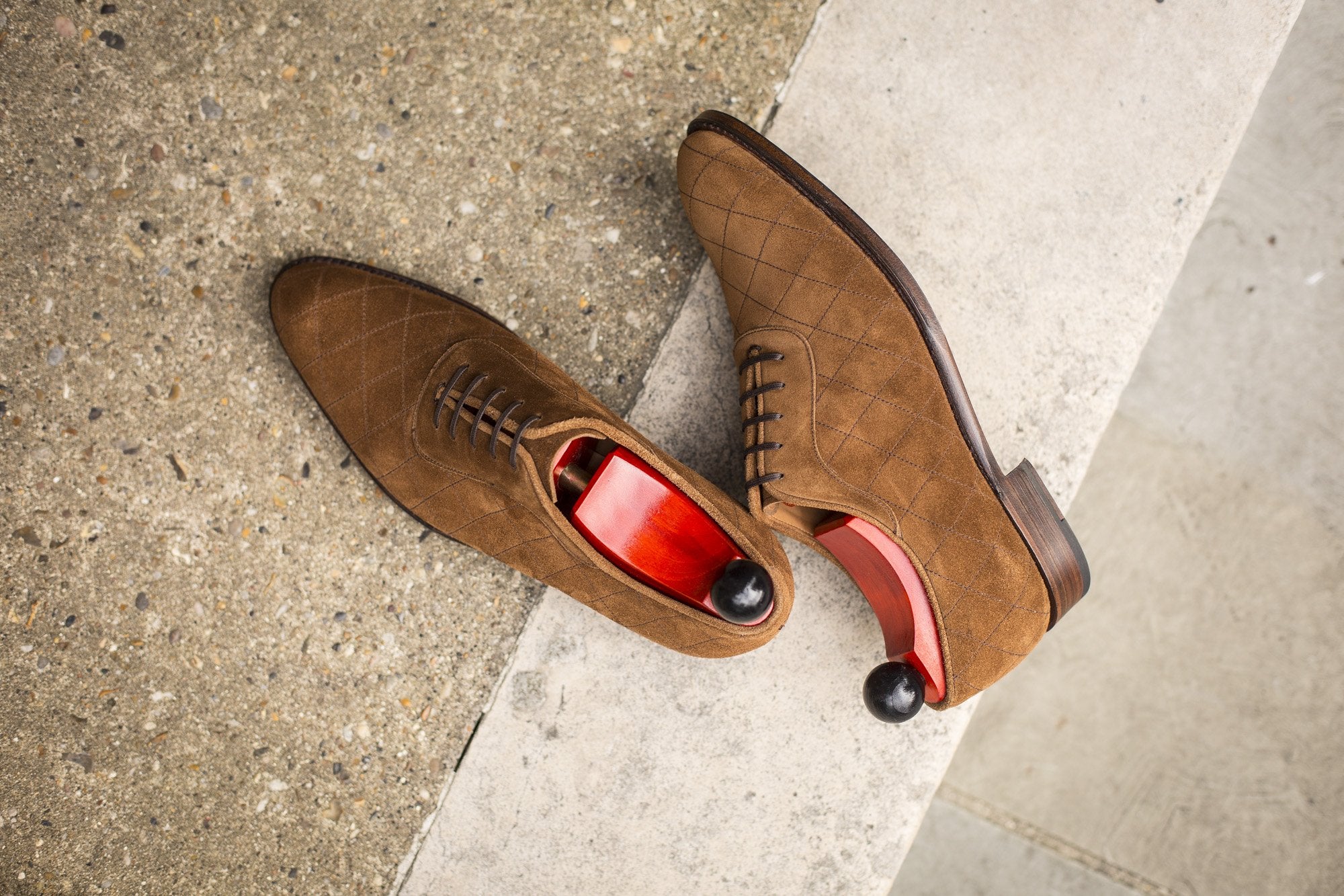 Spokane - MTO - Quilted Snuff Suede - NGT Last - Single Leather Sole-Made To Order Quilted Adelaide Oxfords-J.FitzPatrick Footwear
