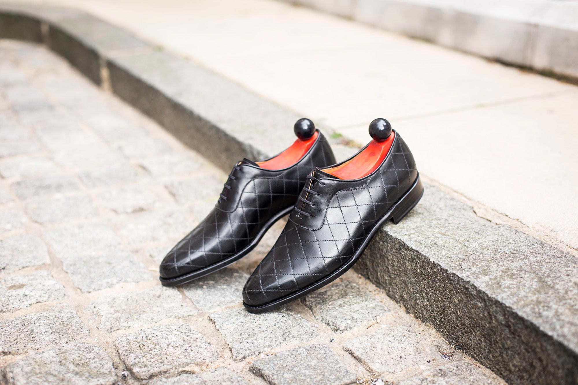 Spokane - Quilted Black Calf-Quilted Oxfords-J.FitzPatrick Footwear